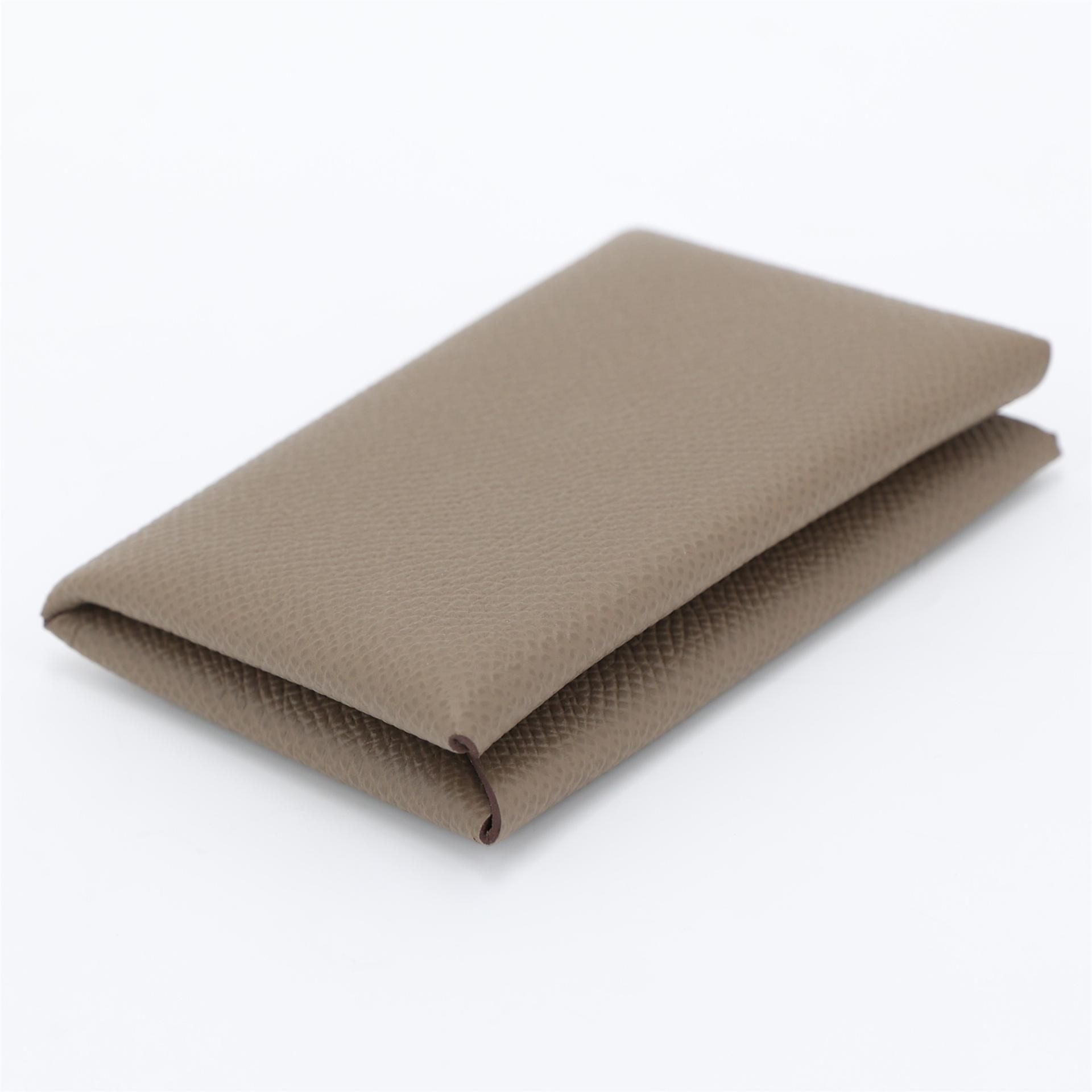 Brand New ( Rank N ) HERMÈS Calvi card holder Etoupe (18) Epsom W (2024) - 5