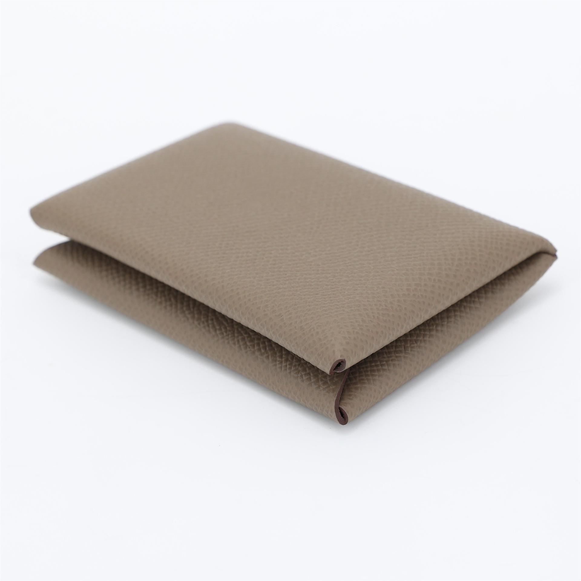 Brand New ( Rank N ) HERMÈS Calvi card holder Etoupe (18) Epsom W (2024) - 6