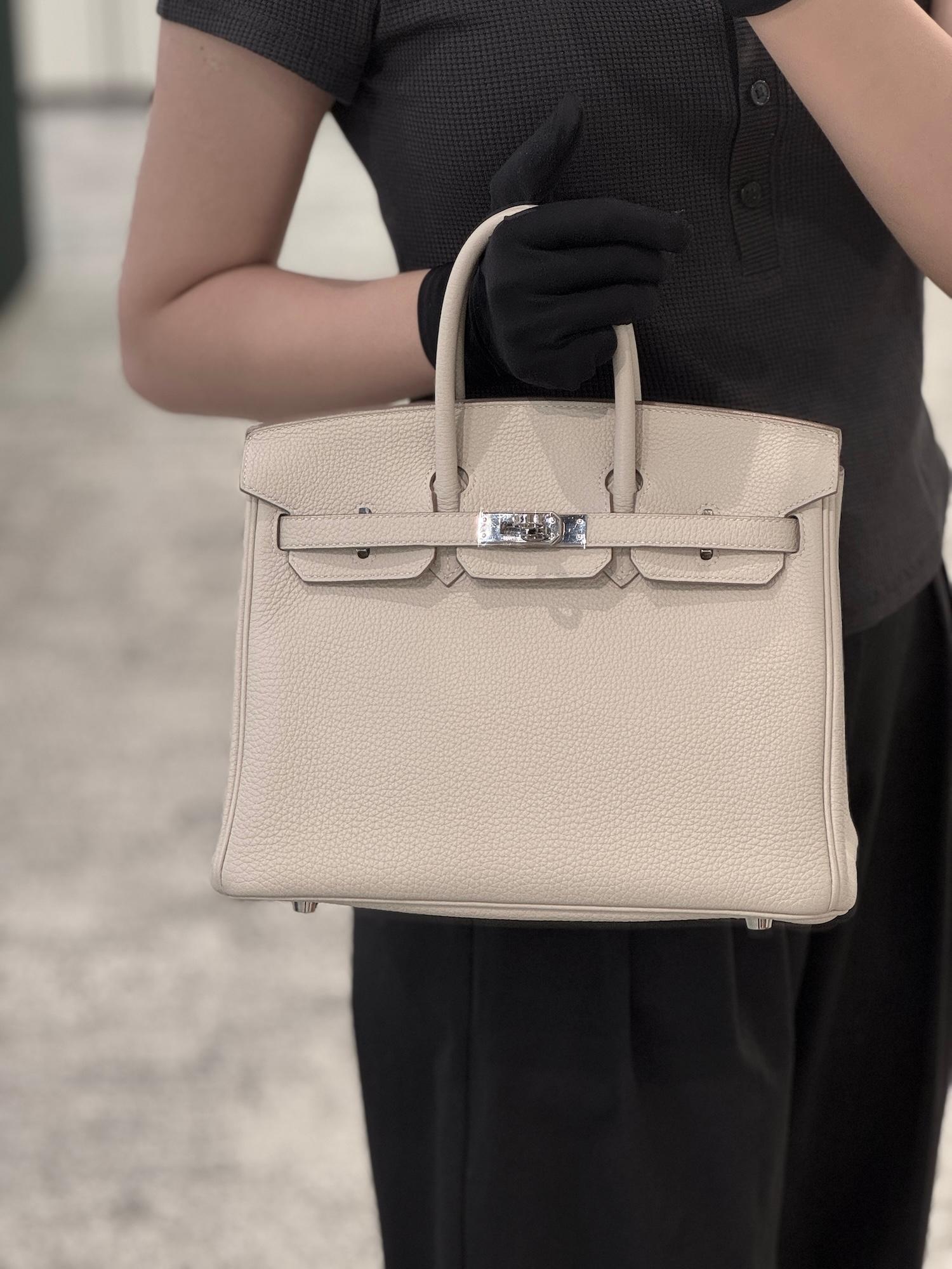 ランク A  HERMÈS エルメス  バーキン25 クレ (10) トゴ シルバー金具 Y刻印 - 3