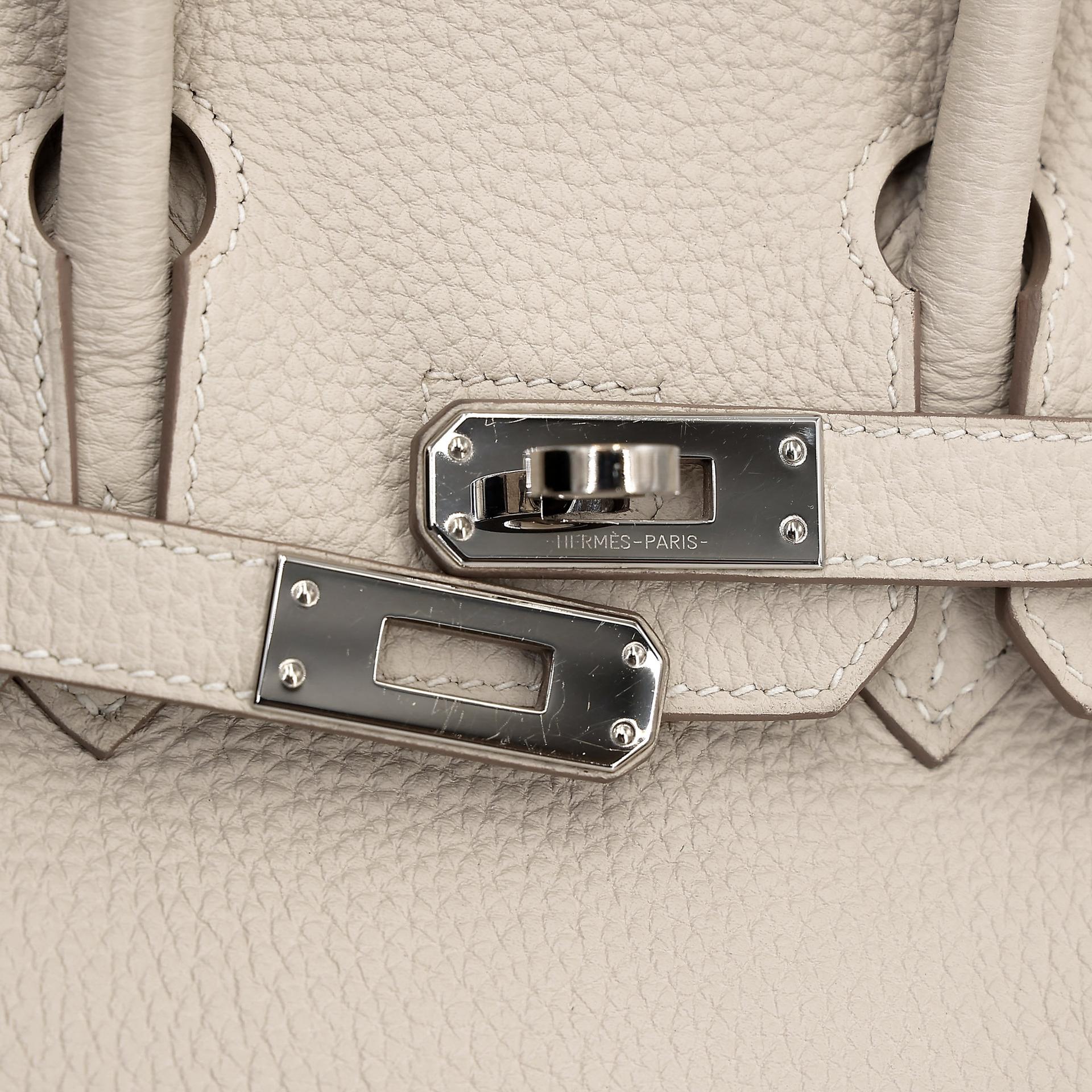 ランク A  HERMÈS エルメス  バーキン25 クレ (10) トゴ シルバー金具 Y刻印 - 16