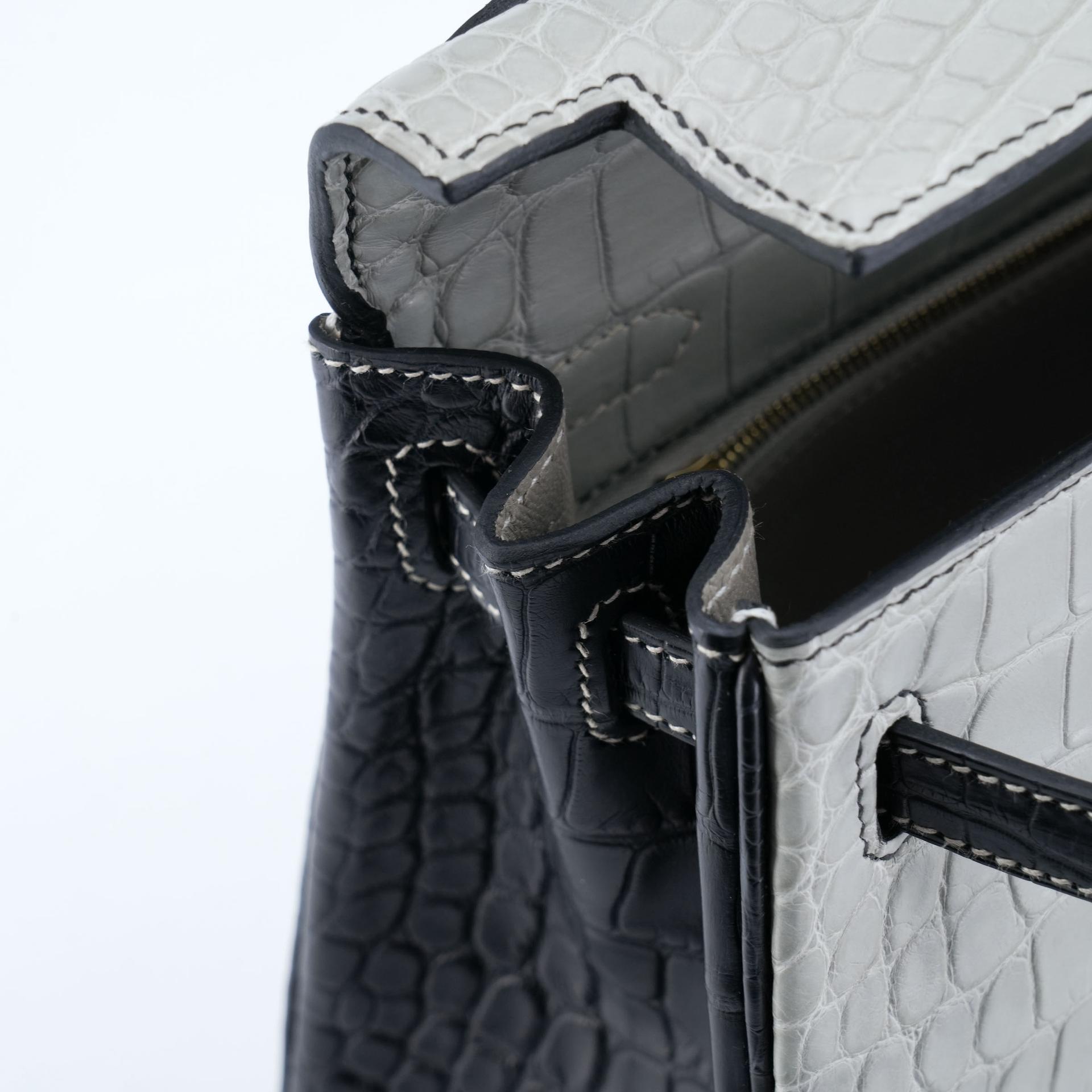 ランク N 新品 HERMÈS エルメス スペシャルオーダー ケリー25 グリパール (80) ブラック (89) クロコダイル アリゲーター マット マットゴールド金具 W刻印 - 17