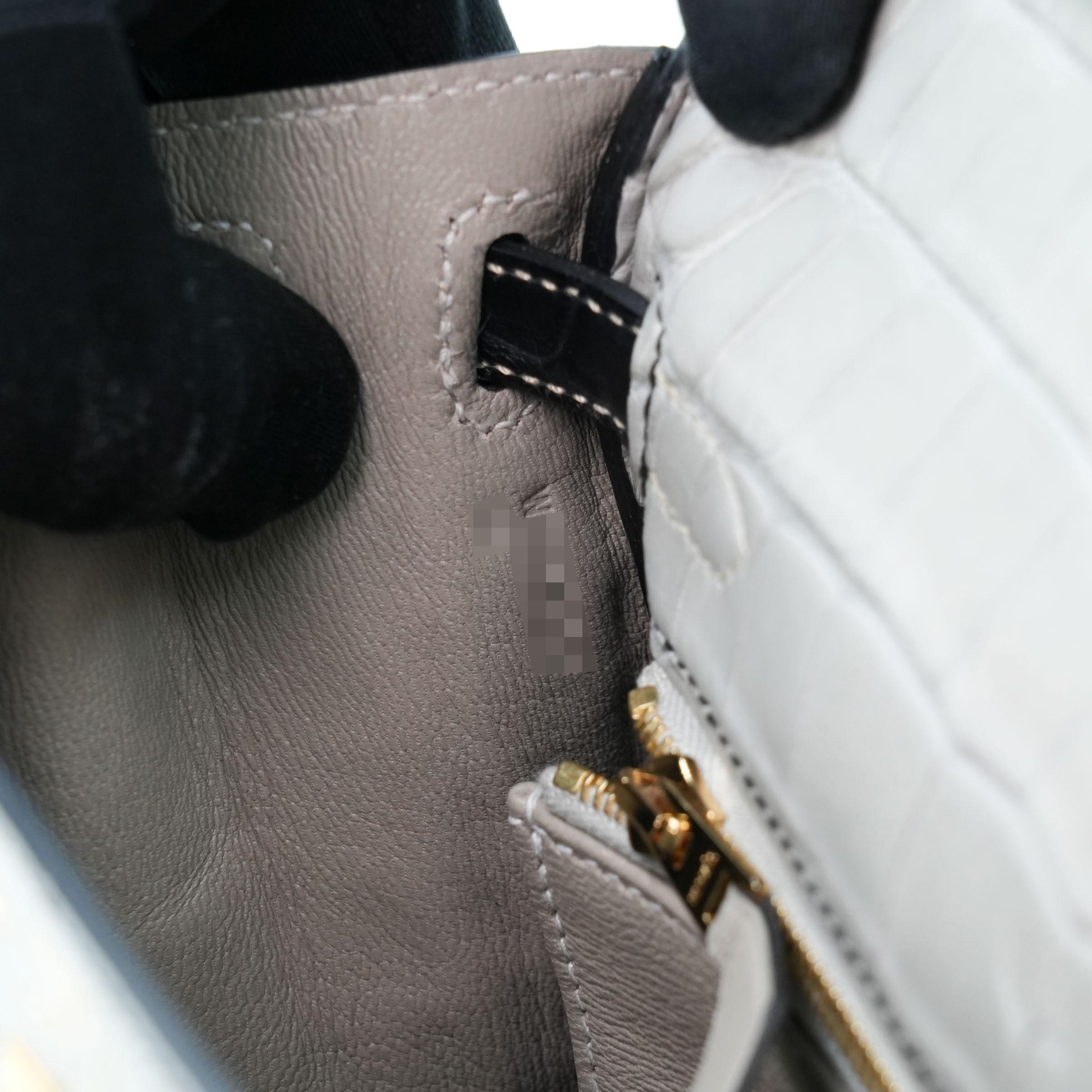 Brand New ( Rank N ) HERMÈS Special Order Kelly 25 HSS Gris Perle (80) Noir (89) Matte Alligator Brushed Gold hardware W (2024) - 20