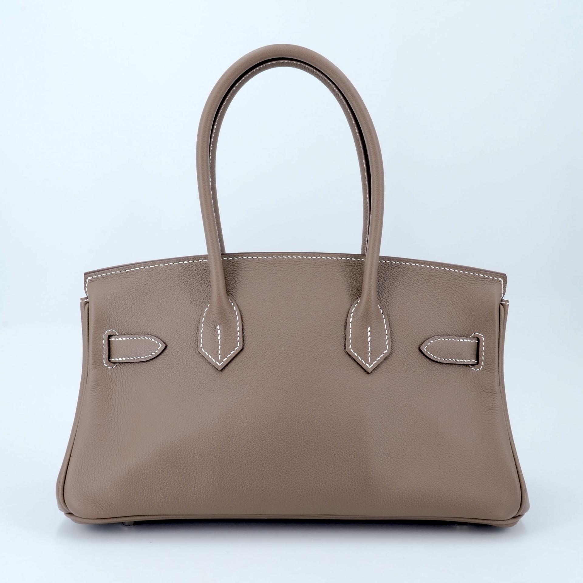 ランク N 新品  HERMÈS エルメス  バーキンショルダーライト29 エトゥープ (18) エバーカラー シルバー金具 K刻印 - 2