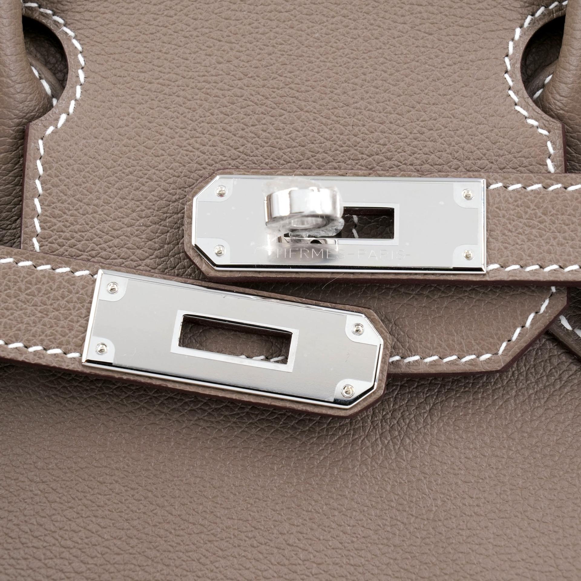 ランク N 新品  HERMÈS エルメス  バーキンショルダーライト29 エトゥープ (18) エバーカラー シルバー金具 K刻印 - 9