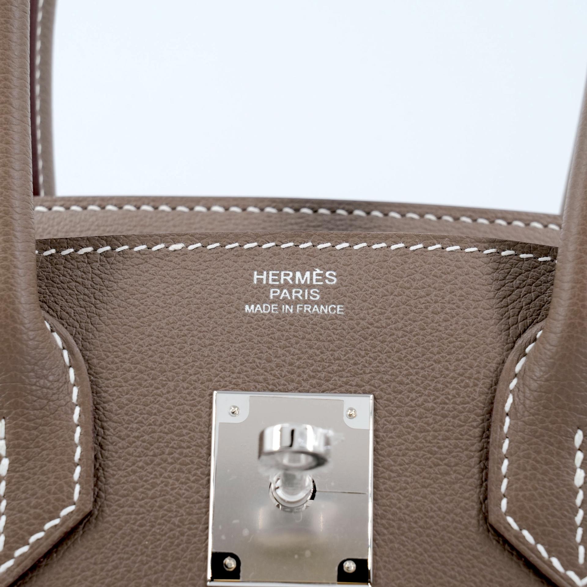 ランク N 新品  HERMÈS エルメス  バーキンショルダーライト29 エトゥープ (18) エバーカラー シルバー金具 K刻印 - 10