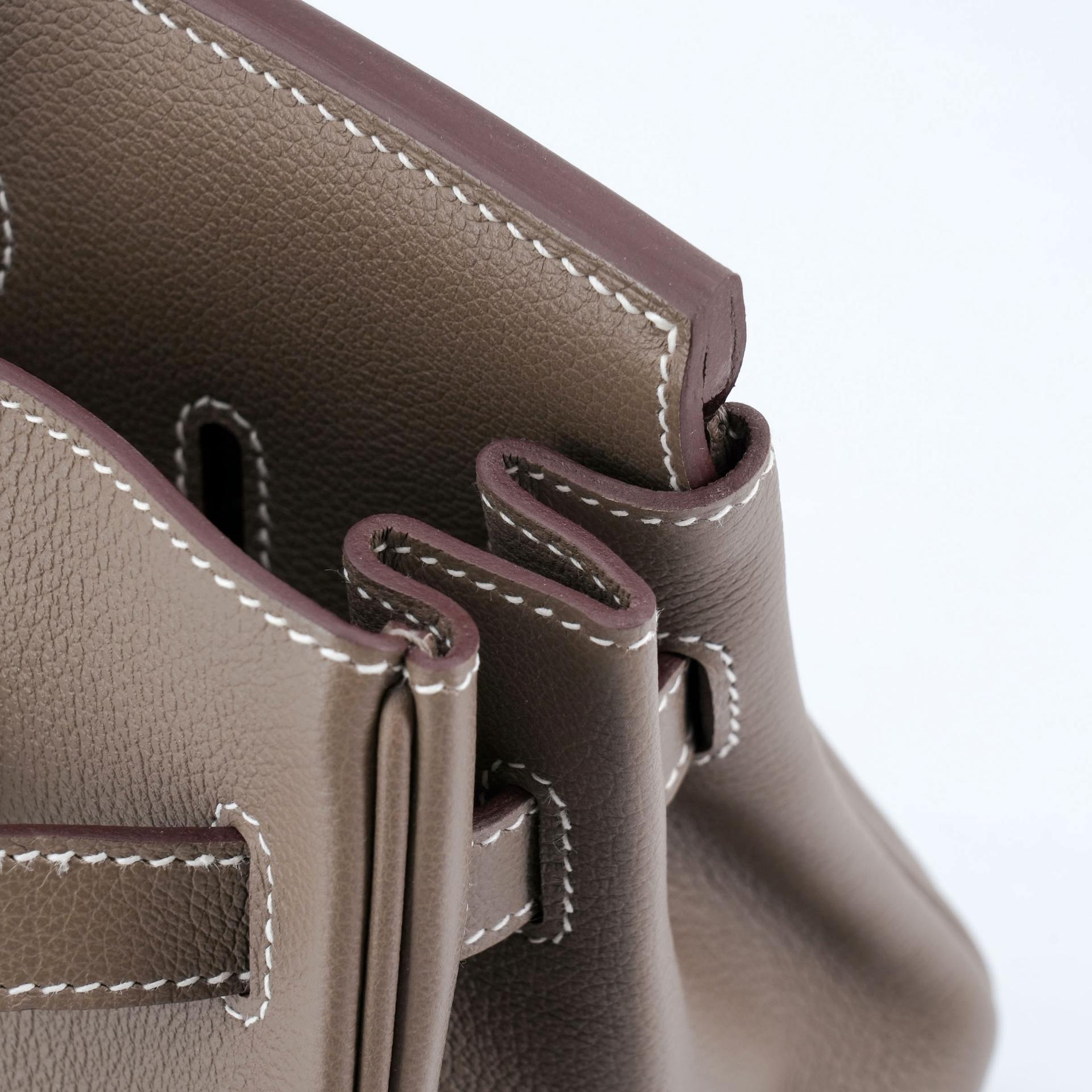 ランク N 新品  HERMÈS エルメス  バーキンショルダーライト29 エトゥープ (18) エバーカラー シルバー金具 K刻印 - 12