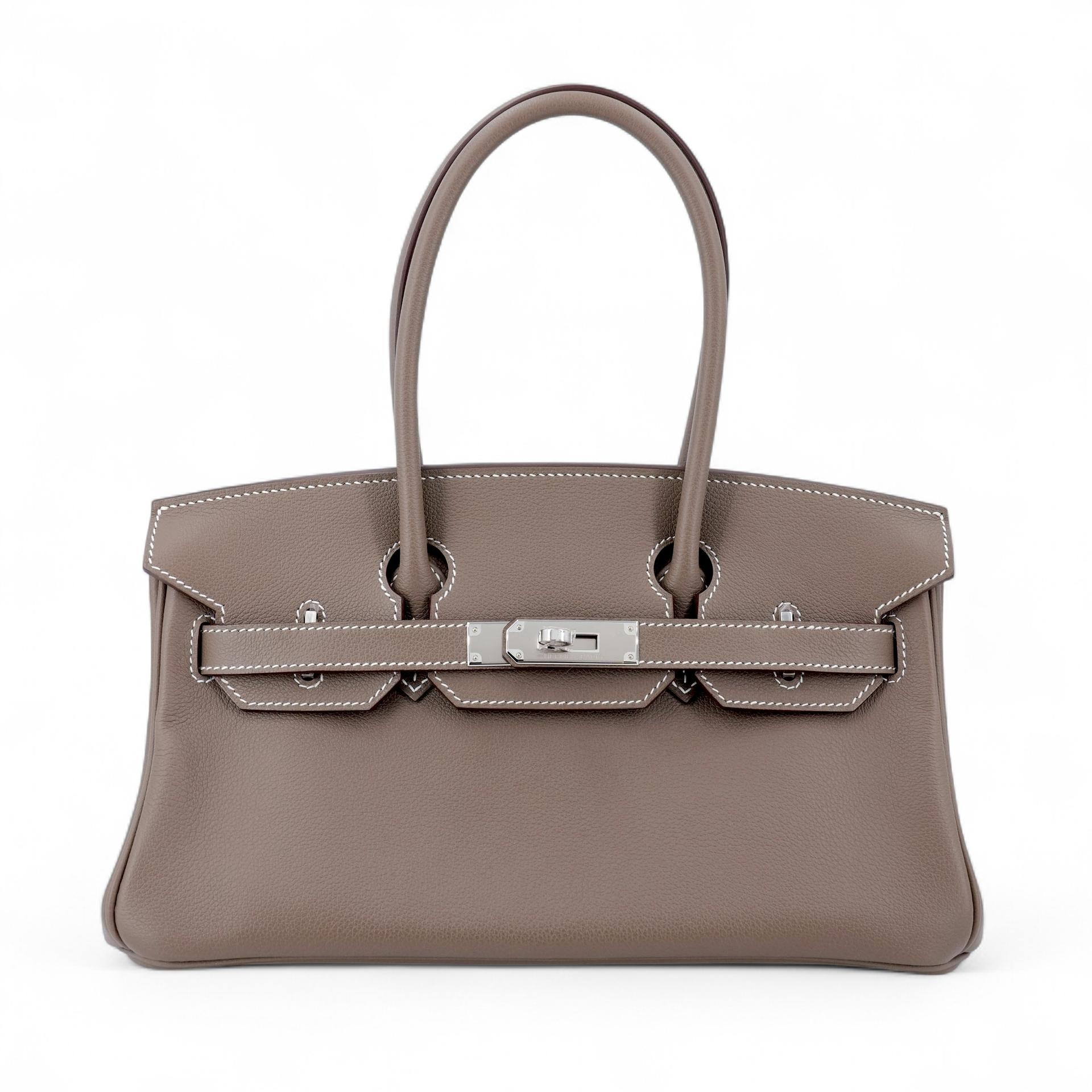 ランク N 新品  HERMÈS エルメス  バーキンショルダーライト29 エトゥープ (18) エバーカラー シルバー金具 K刻印 - 1