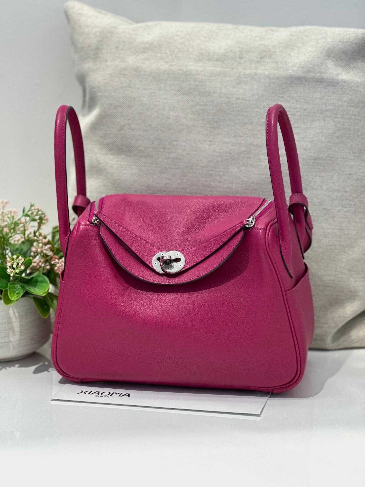 Very Good ( Rank A) HERMÈS Lindy 26 Rose Purple (L3) Evercolor Palladium hardware A (2017) - 3