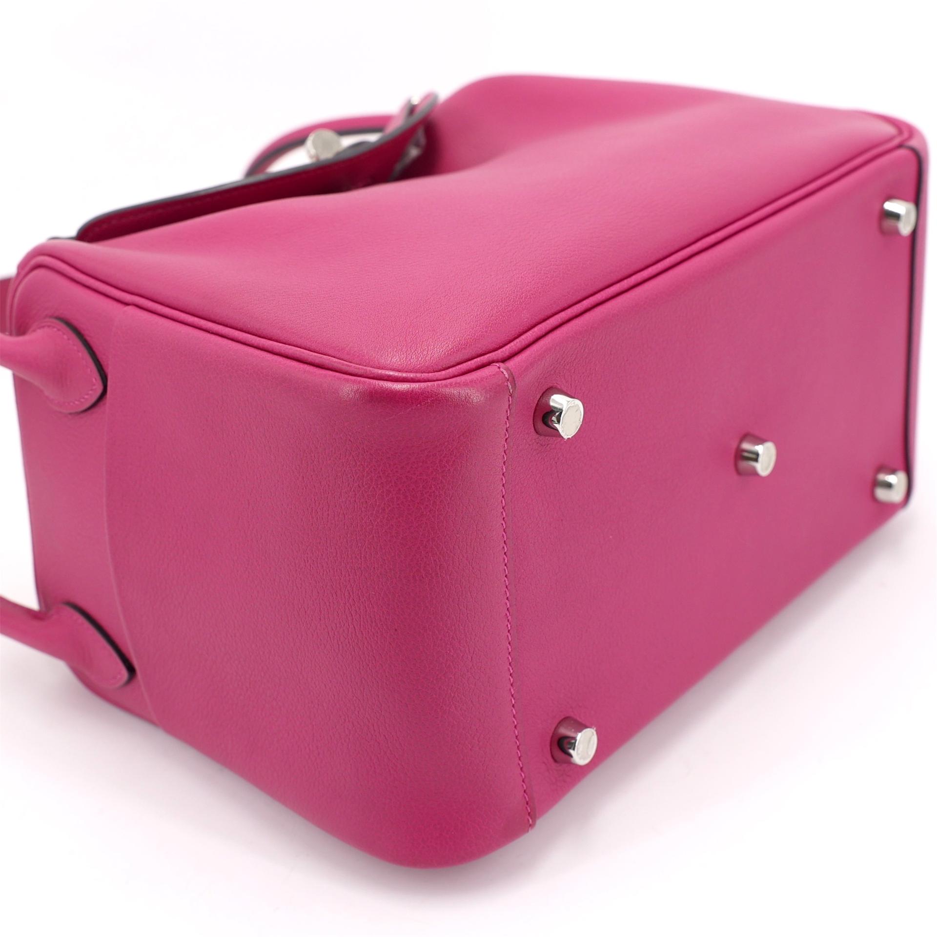 Very Good ( Rank A) HERMÈS Lindy 26 Rose Purple (L3) Evercolor Palladium hardware A (2017) - 5
