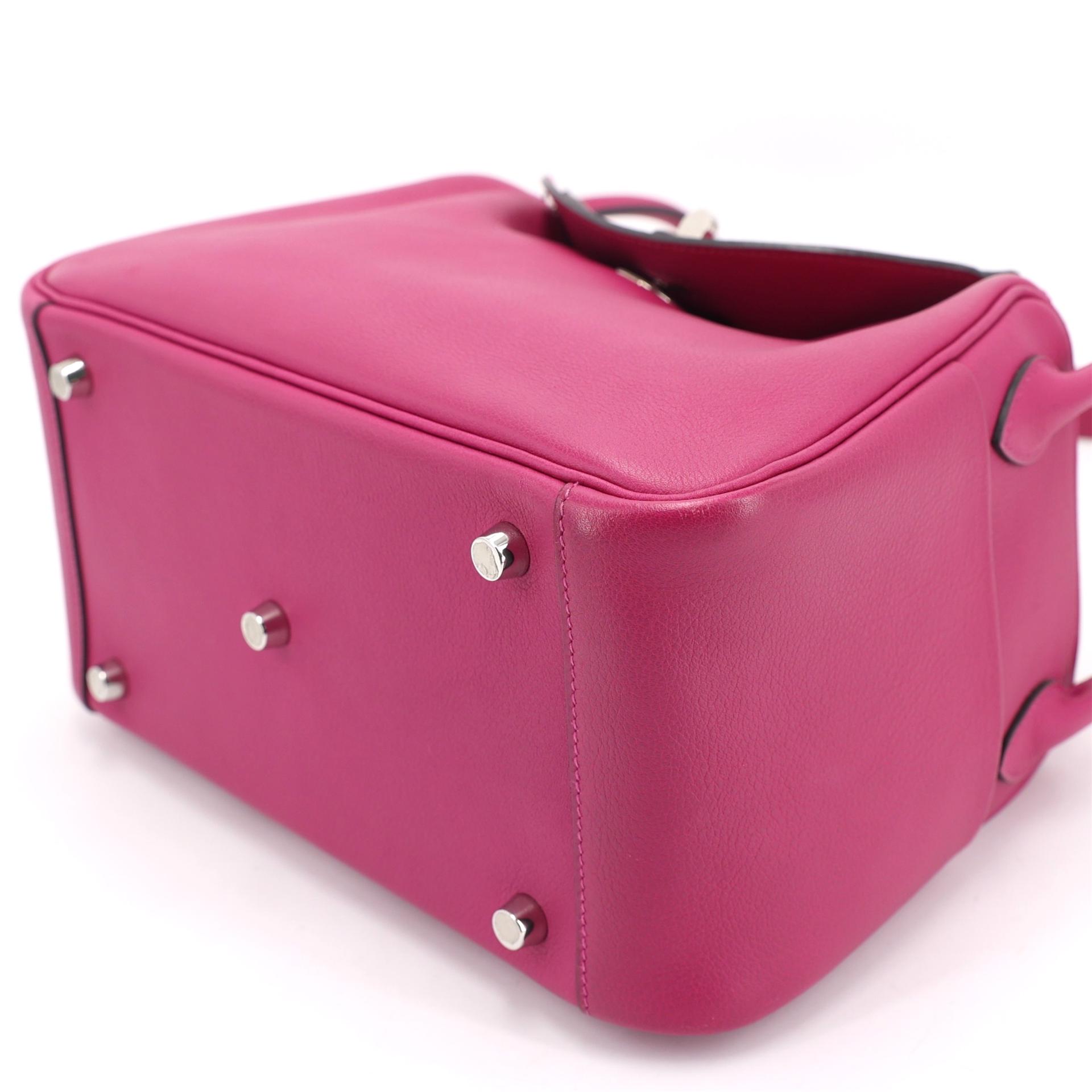 Very Good ( Rank A) HERMÈS Lindy 26 Rose Purple (L3) Evercolor Palladium hardware A (2017) - 6