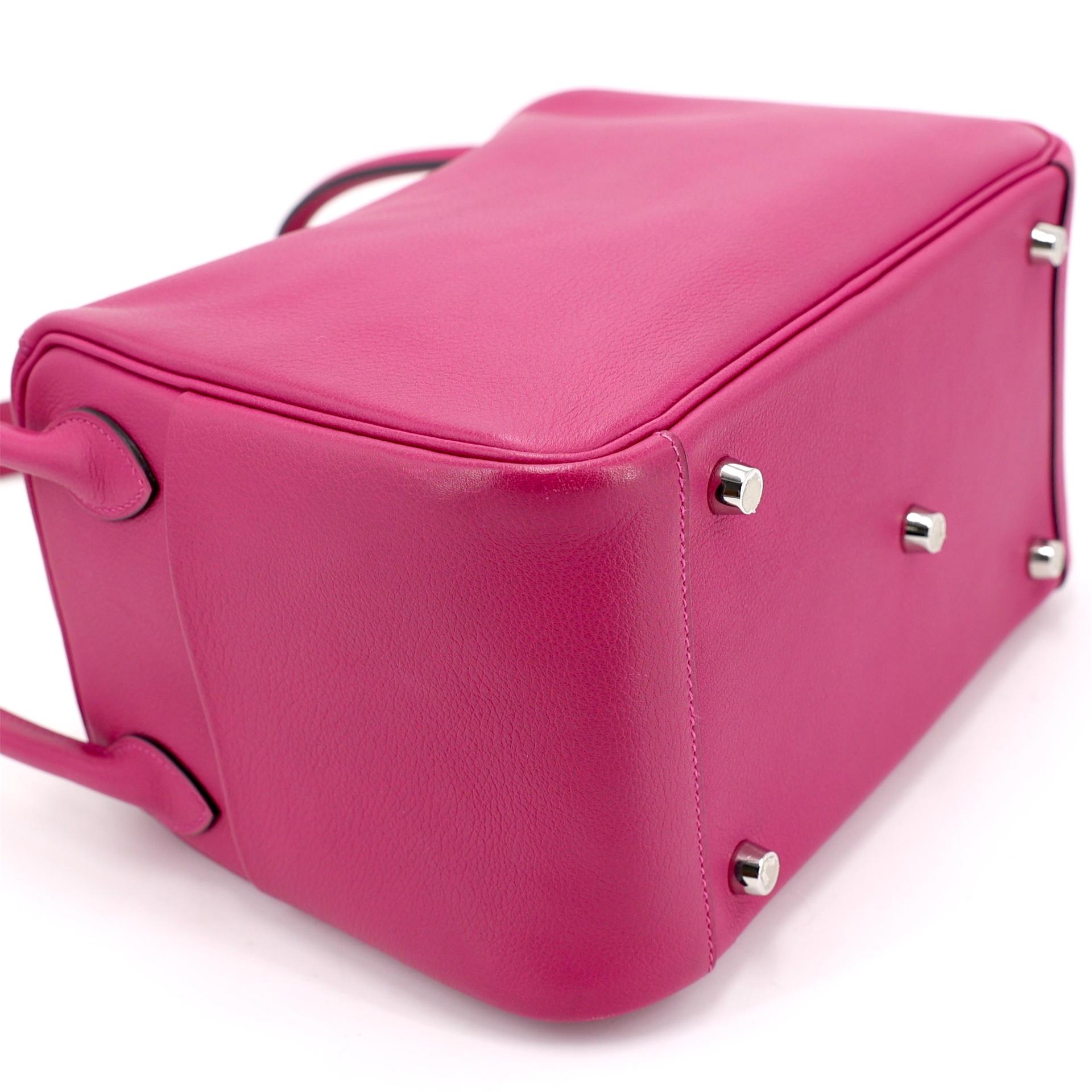 Very Good ( Rank A) HERMÈS Lindy 26 Rose Purple (L3) Evercolor Palladium hardware A (2017) - 7