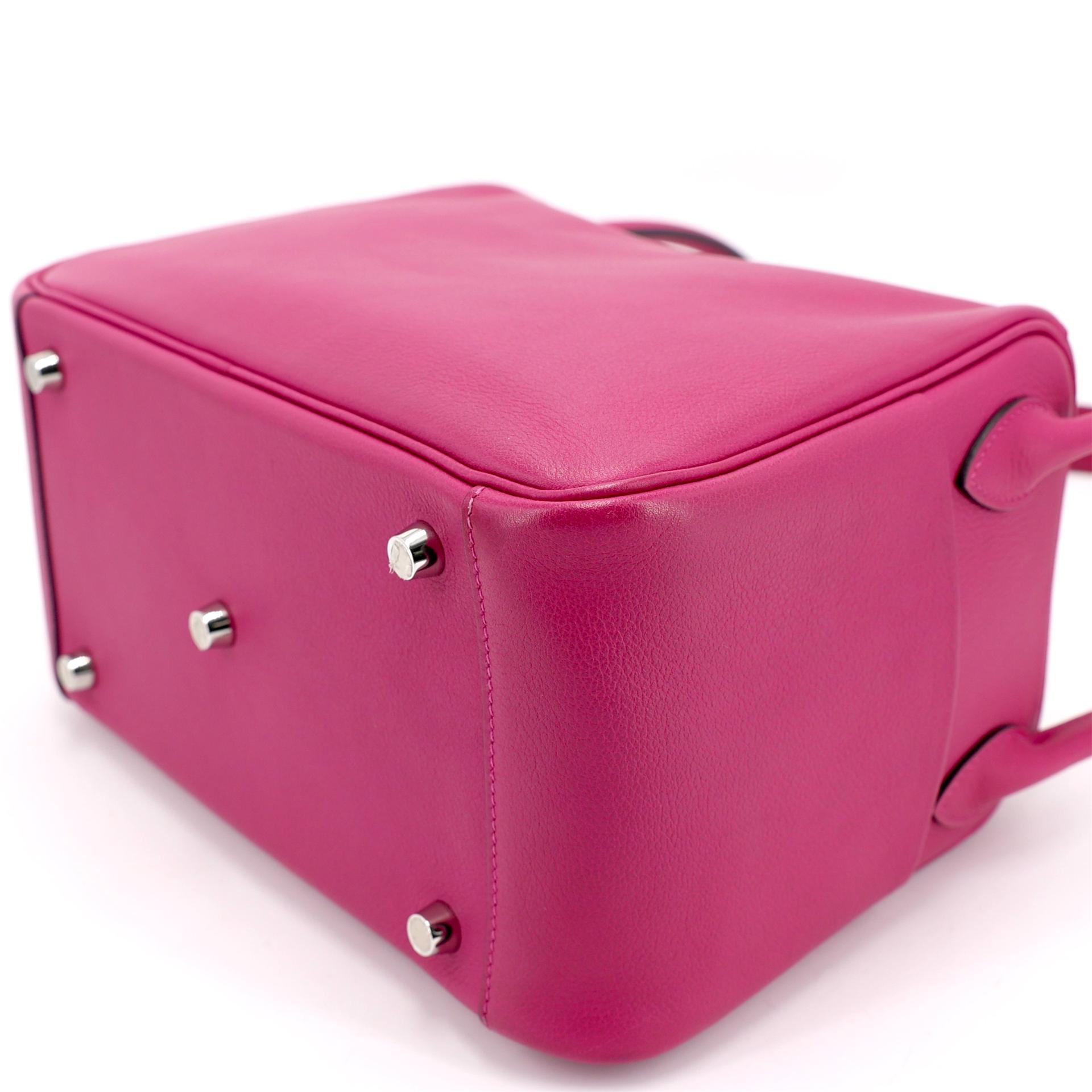 Very Good ( Rank A) HERMÈS Lindy 26 Rose Purple (L3) Evercolor Palladium hardware A (2017) - 8
