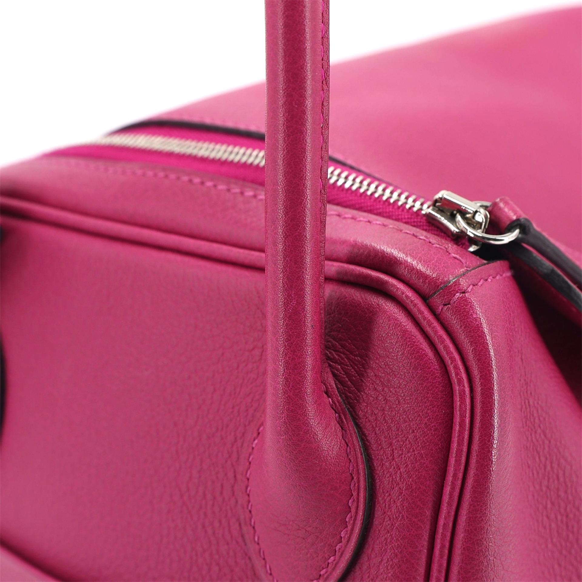 Very Good ( Rank A) HERMÈS Lindy 26 Rose Purple (L3) Evercolor Palladium hardware A (2017) - 9