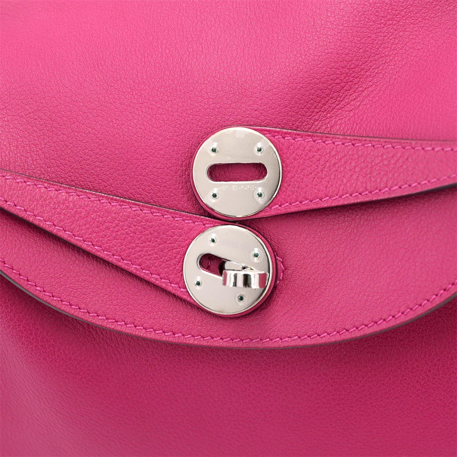 Very Good ( Rank A) HERMÈS Lindy 26 Rose Purple (L3) Evercolor Palladium hardware A (2017) - 10
