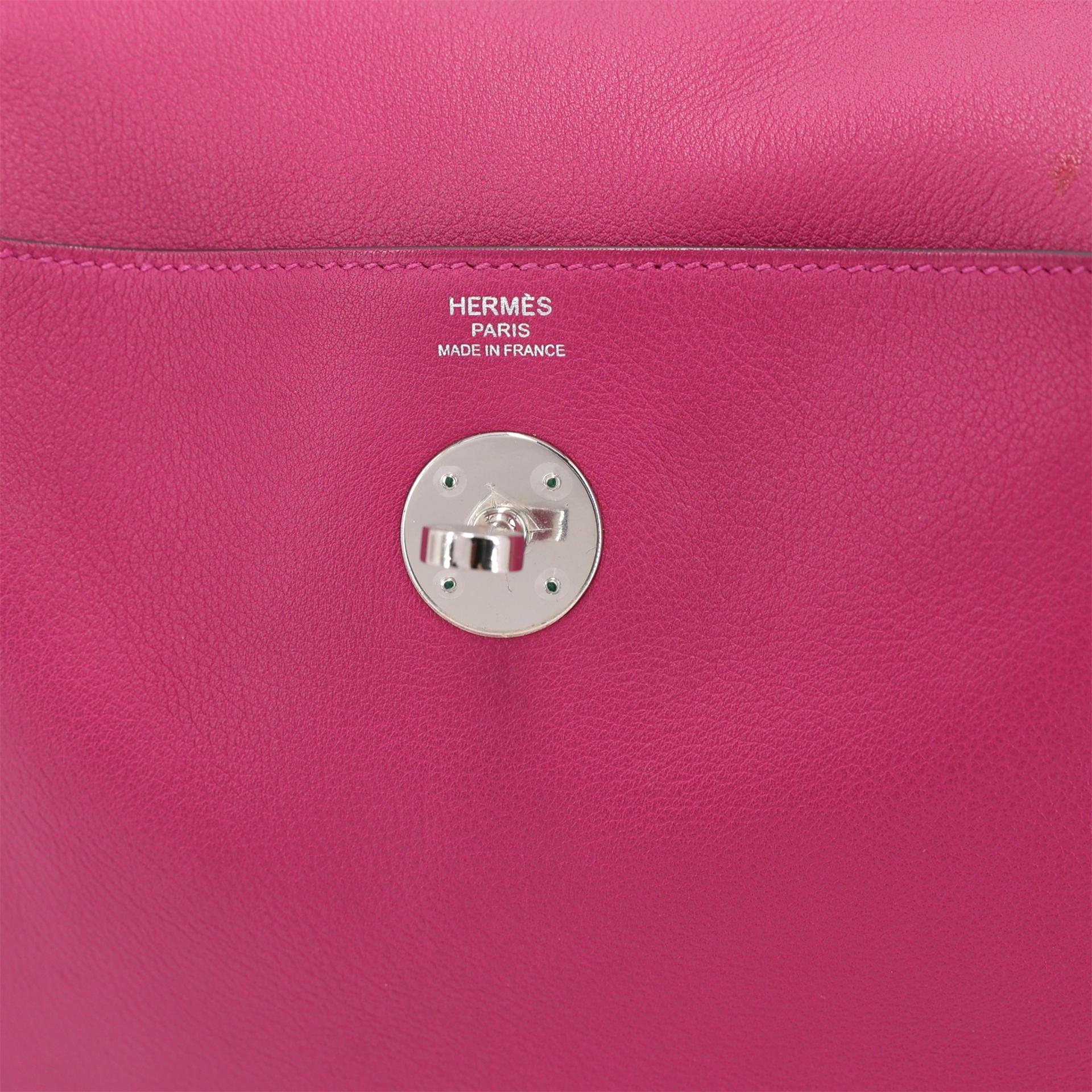 Very Good ( Rank A) HERMÈS Lindy 26 Rose Purple (L3) Evercolor Palladium hardware A (2017) - 12