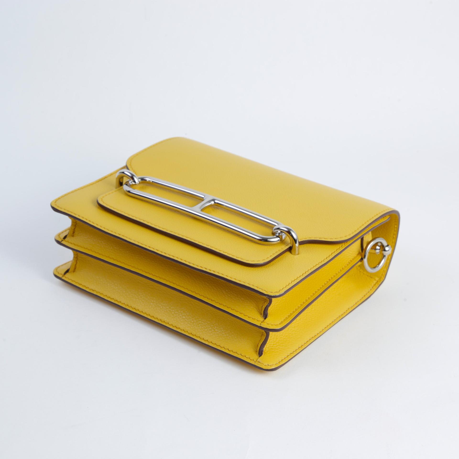 Very Good ( Rank A)  HERMÈS  Roulis Mini Jaune de Naples (9O) Evercolor Palladium hardware W (2024) - 3