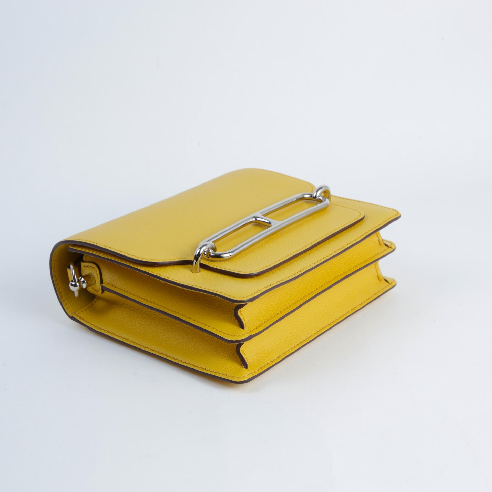 Very Good ( Rank A)  HERMÈS  Roulis Mini Jaune de Naples (9O) Evercolor Palladium hardware W (2024) - 4