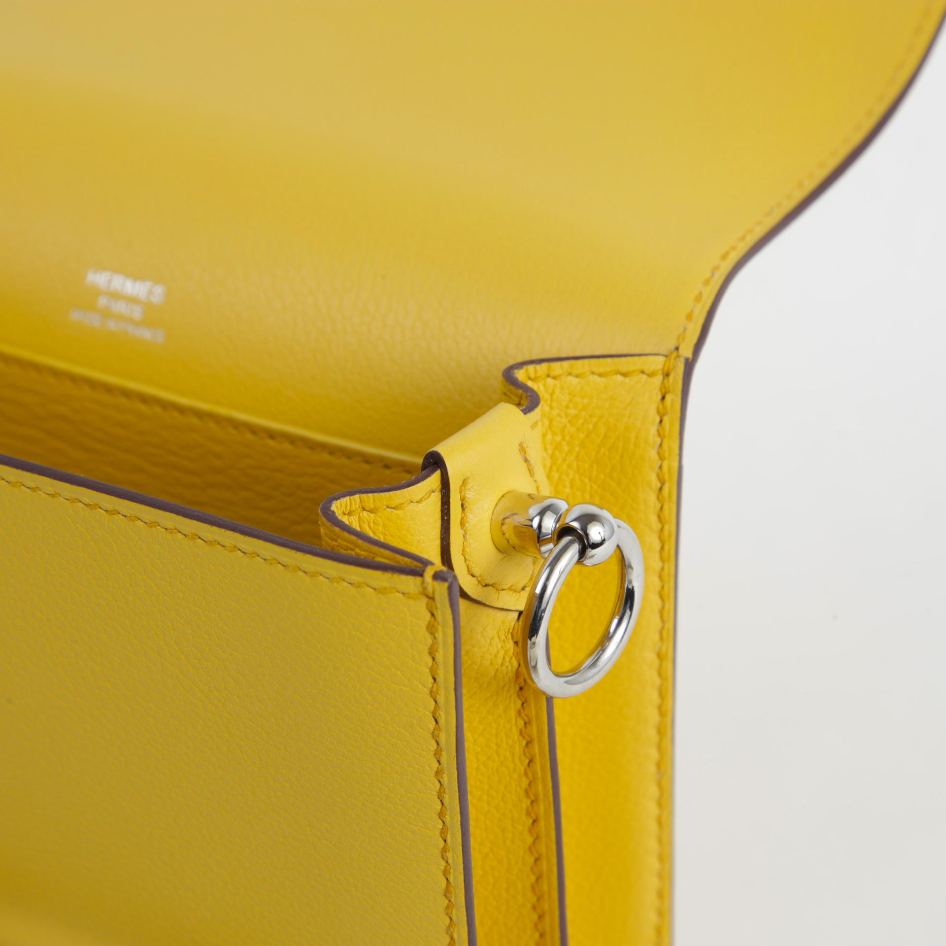 Very Good ( Rank A)  HERMÈS  Roulis Mini Jaune de Naples (9O) Evercolor Palladium hardware W (2024) - 11