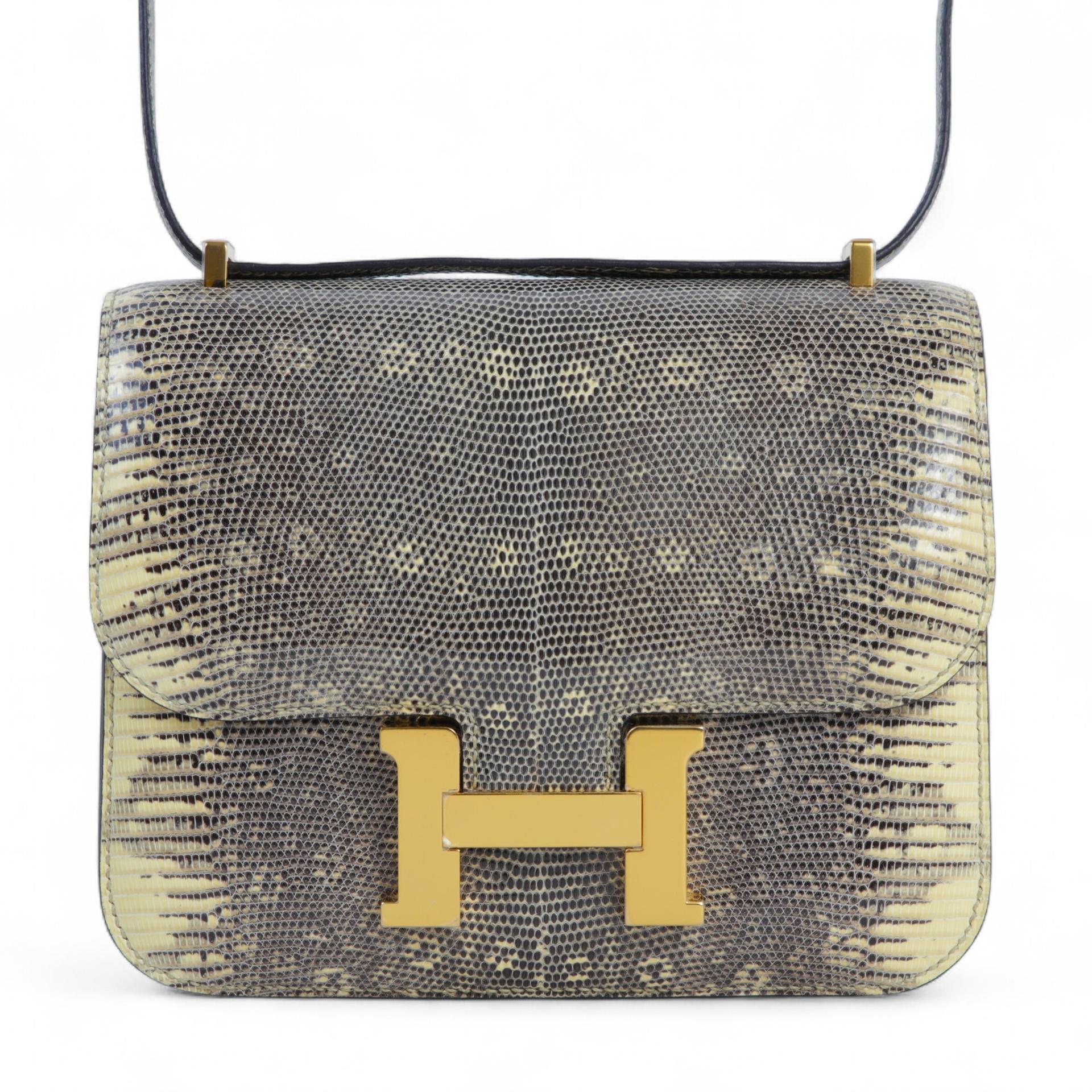 Unused ( Rank NS ) HERMÈS Constance Mini Ombre (1B) Lizard Gold hardware D (2019) - 1