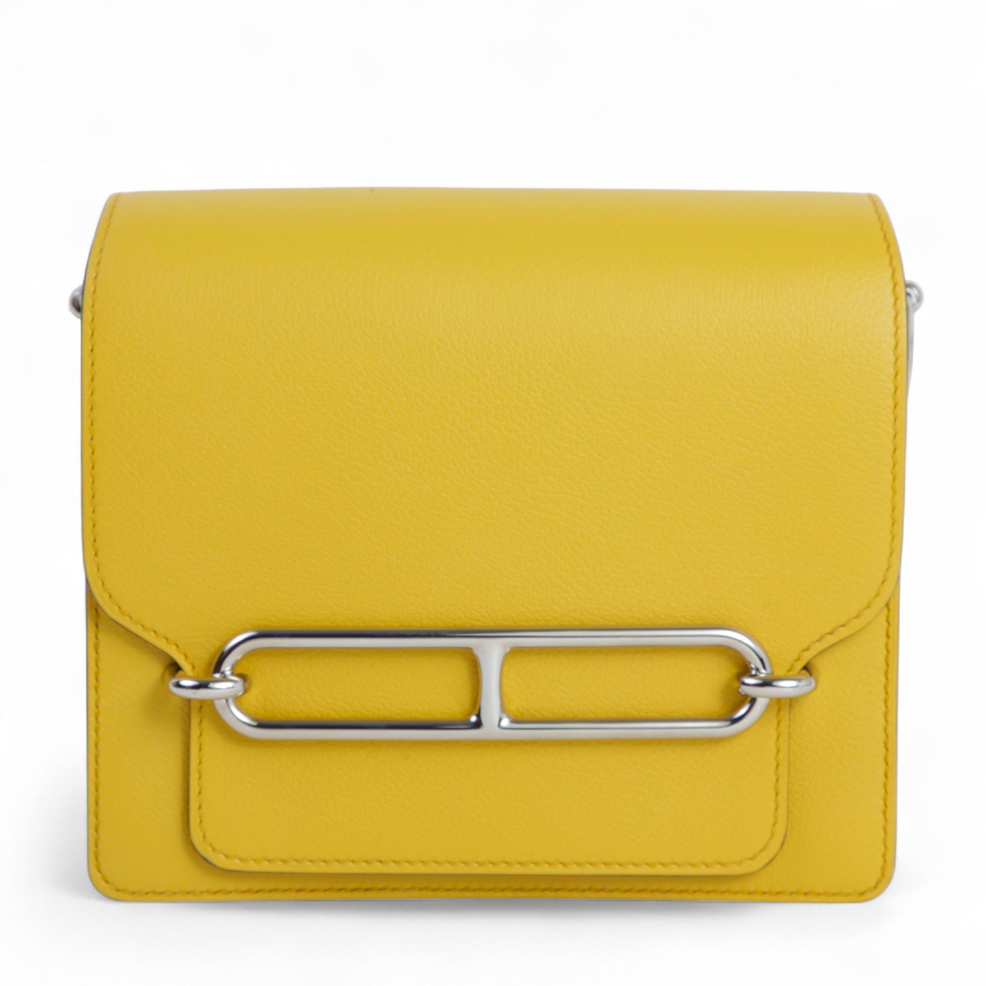 Very Good ( Rank A)  HERMÈS  Roulis Mini Jaune de Naples (9O) Evercolor Palladium hardware W (2024) - 1