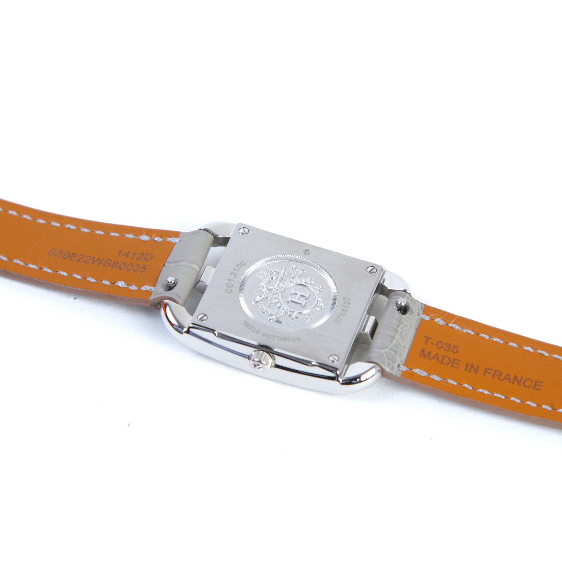 Unused ( Rank NS ) HERMÈS Watch Cape Cod 31mm Gris Ciment (0V) Alligator Palladium hardware - 7
