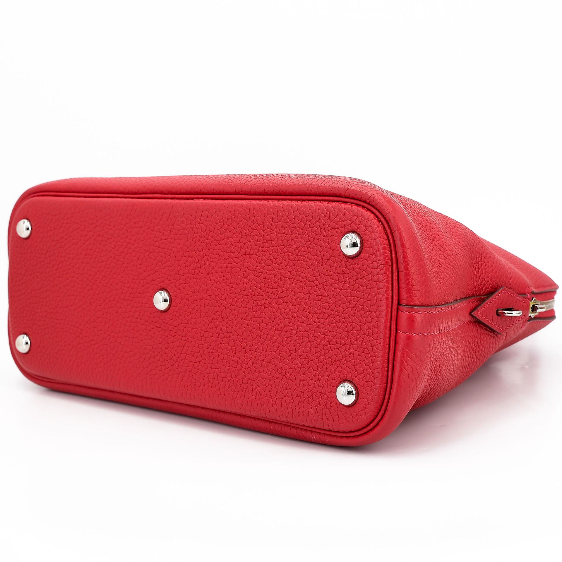 A美品  HERMÈS 愛馬仕  Bolide 31 Q5 國旗紅 Rouge Casaque Clemence小牛皮 銀扣 A刻 2017年 - 8
