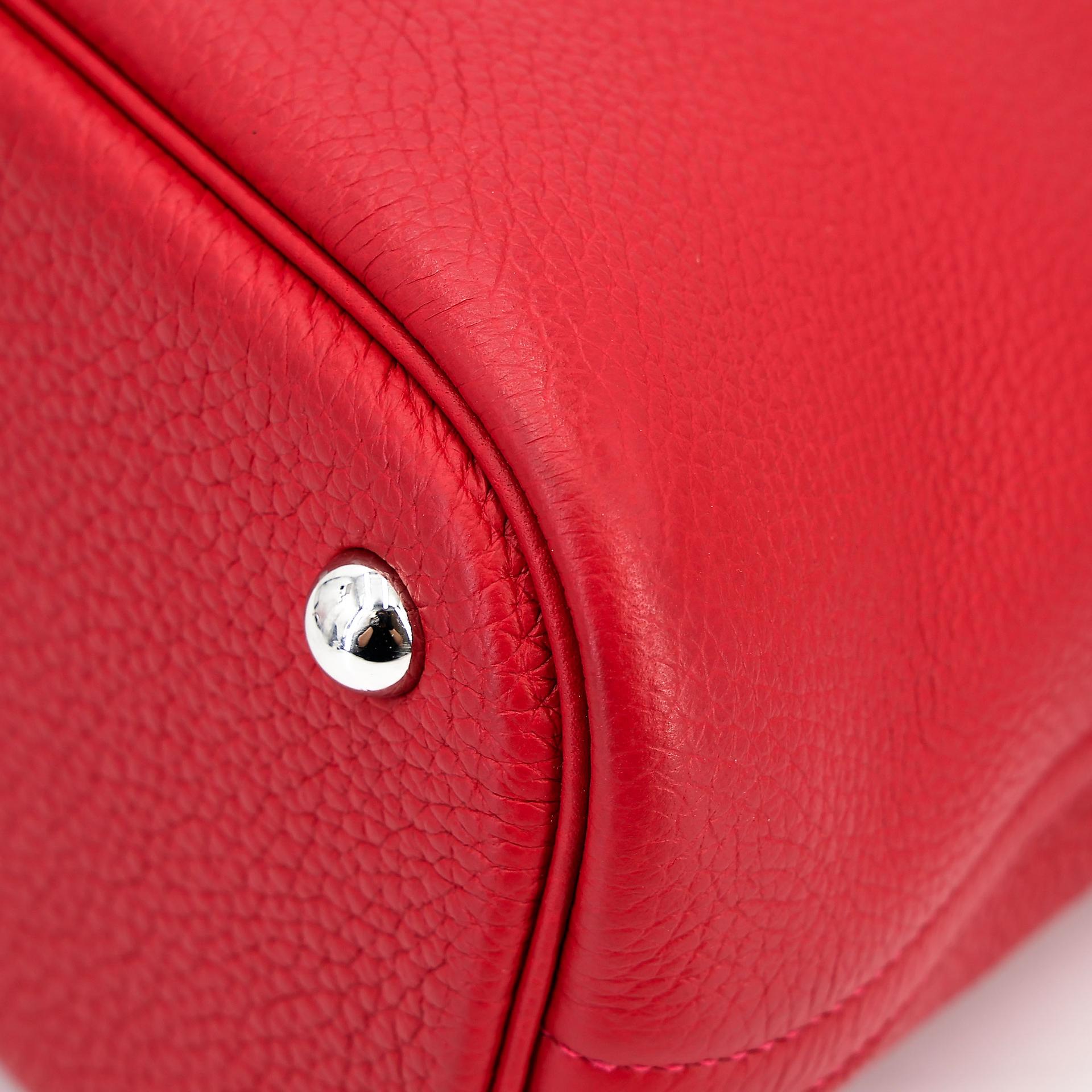 A美品  HERMÈS 愛馬仕  Bolide 31 Q5 國旗紅 Rouge Casaque Clemence小牛皮 銀扣 A刻 2017年 - 10