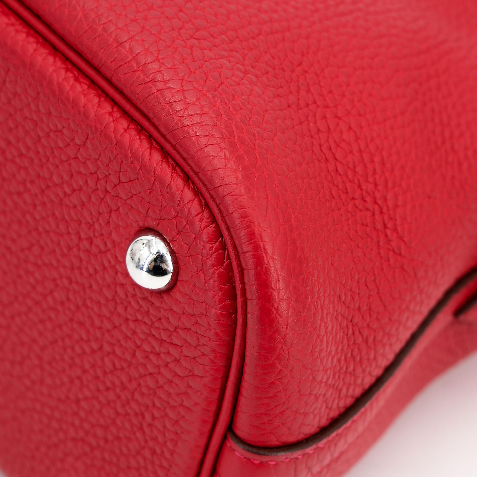 A美品  HERMÈS 愛馬仕  Bolide 31 Q5 國旗紅 Rouge Casaque Clemence小牛皮 銀扣 A刻 2017年 - 12