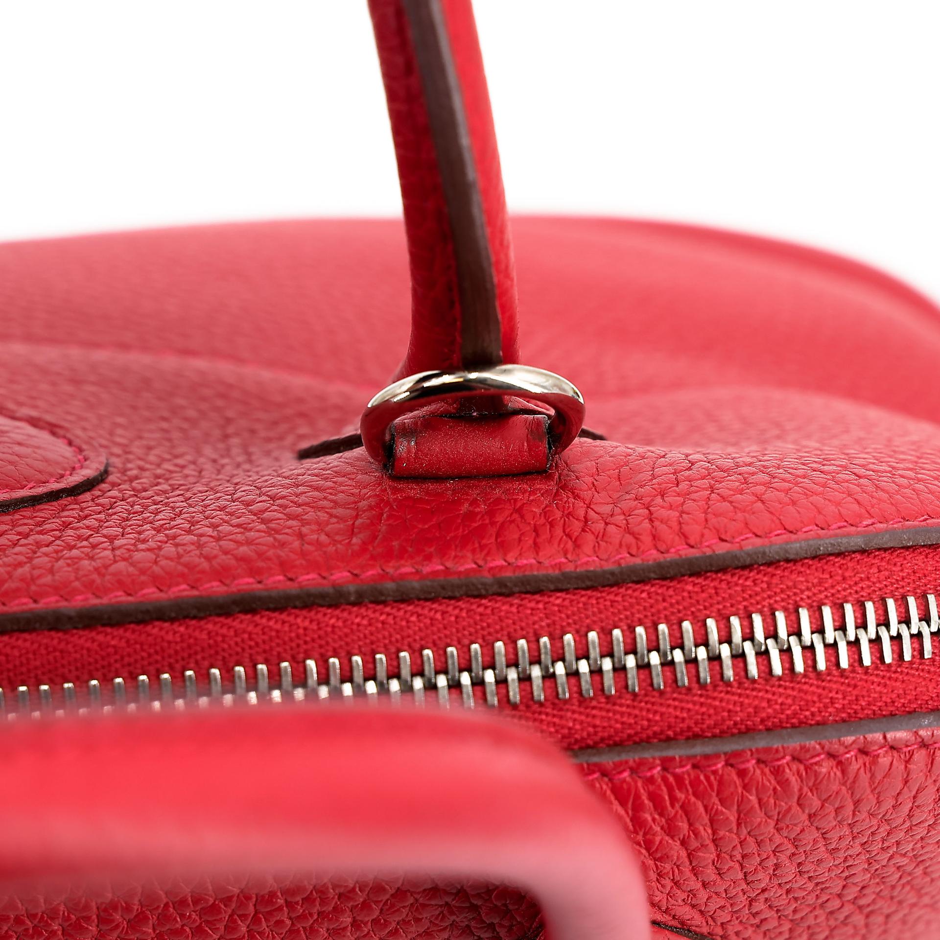A美品  HERMÈS 愛馬仕  Bolide 31 Q5 國旗紅 Rouge Casaque Clemence小牛皮 銀扣 A刻 2017年 - 17