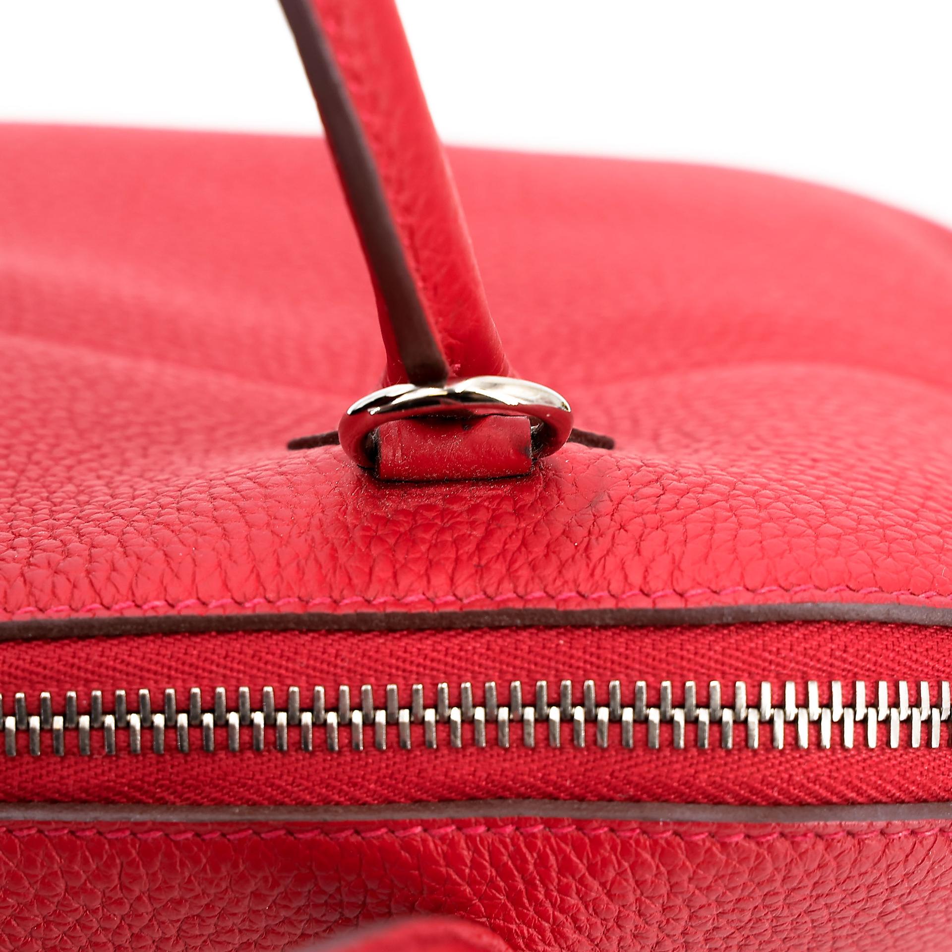 A美品  HERMÈS 愛馬仕  Bolide 31 Q5 國旗紅 Rouge Casaque Clemence小牛皮 銀扣 A刻 2017年 - 18