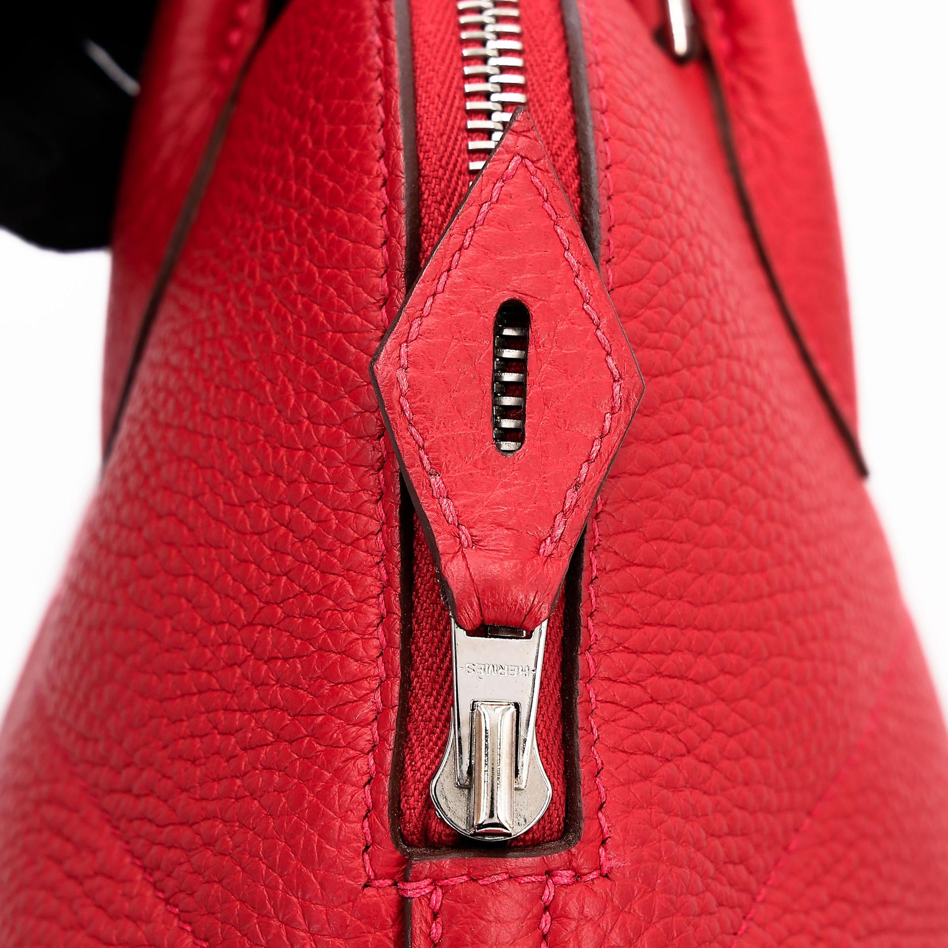 A美品  HERMÈS 愛馬仕  Bolide 31 Q5 國旗紅 Rouge Casaque Clemence小牛皮 銀扣 A刻 2017年 - 20