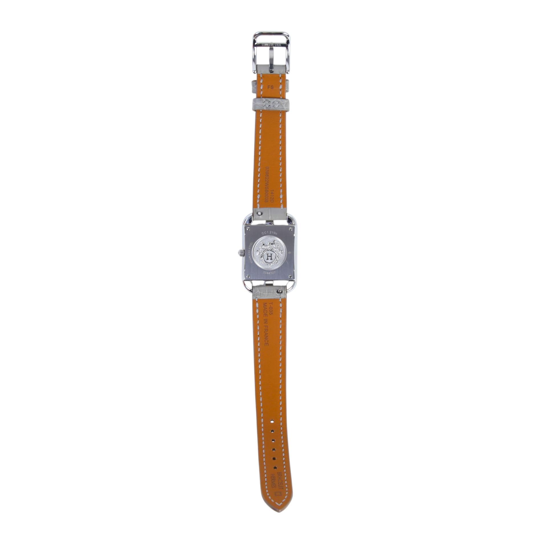 Unused ( Rank NS ) HERMÈS Watch Cape Cod 31mm Gris Ciment (0V) Alligator Palladium hardware - 2