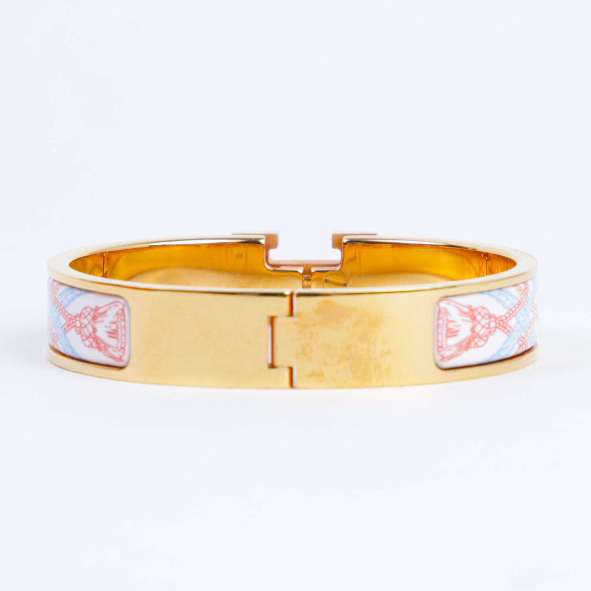 Very Good ( Rank A)  HERMÈS  Clic H PM bracelet Multi-color Enamel Gold hardware - 2