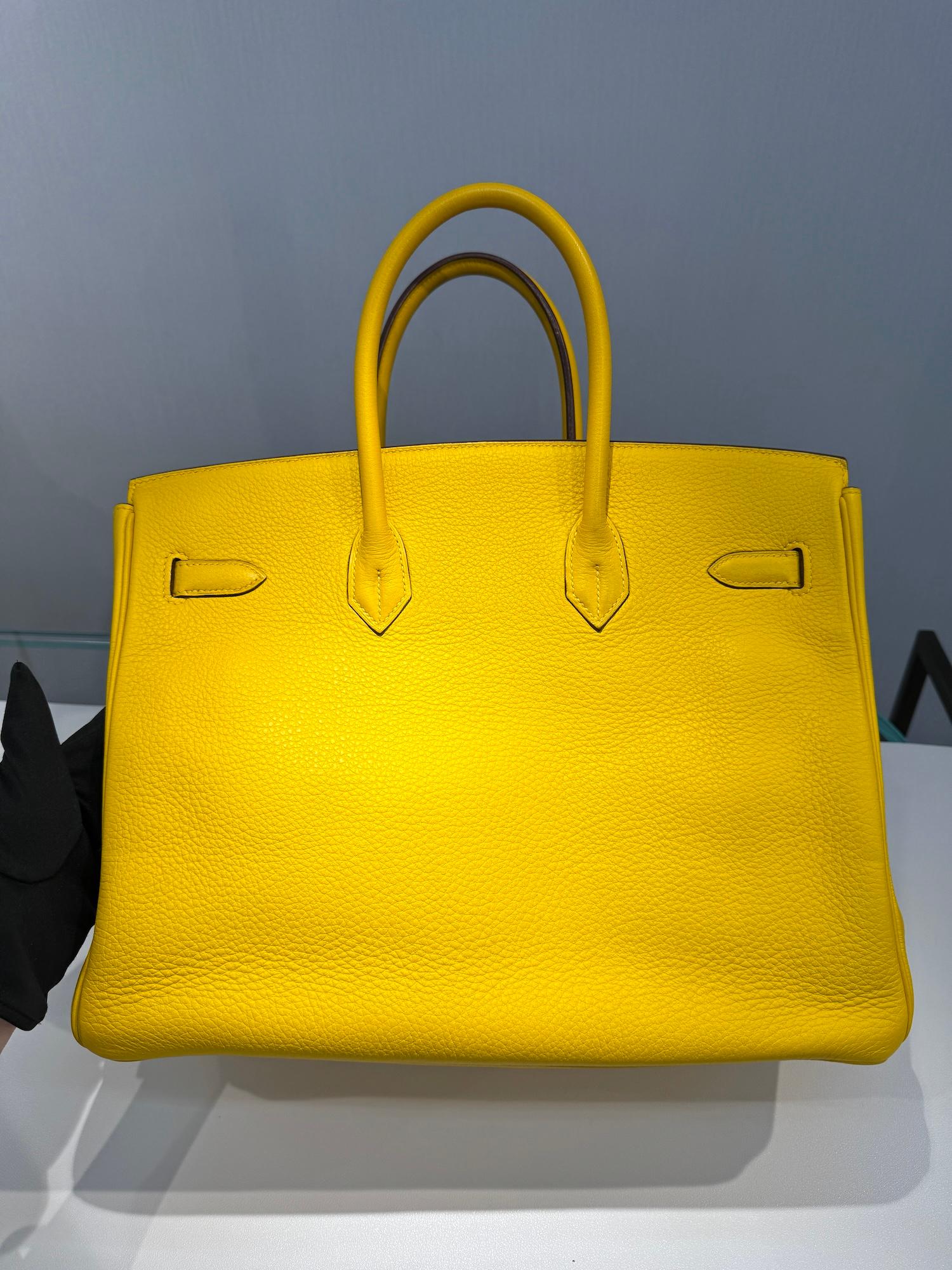 ランク A  HERMÈS エルメス  バーキン35 ジョーヌドール (9V) トリヨン ゴールド金具 □G刻印 - 45