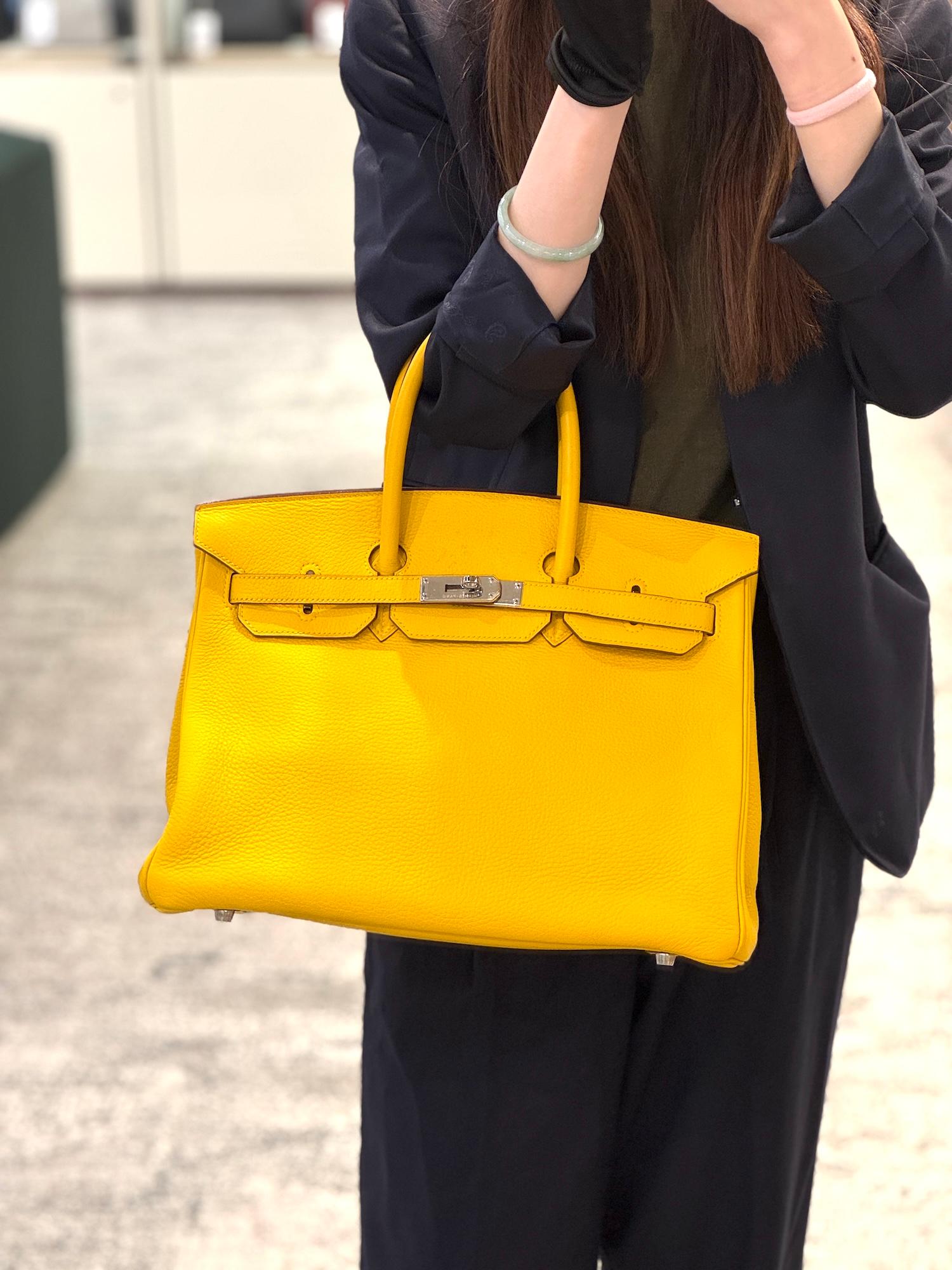 ランク A  HERMÈS エルメス  バーキン35 ジョーヌドール (9V) トリヨン ゴールド金具 □G刻印 - 3