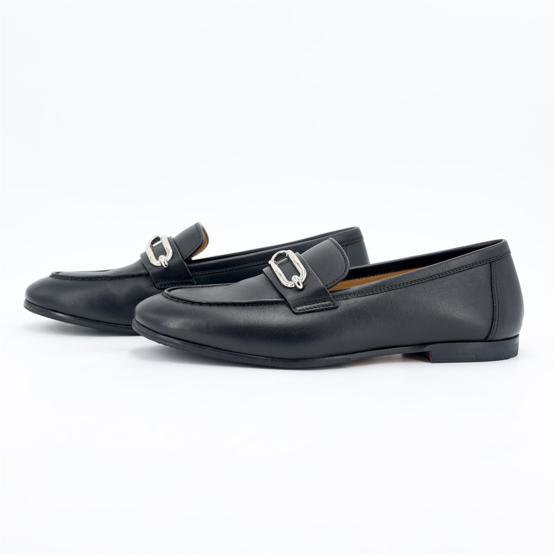 Brand New ( Rank N ) HERMÈS Colette Loafer  Noir (89) Lambskin Palladium hardware - 4