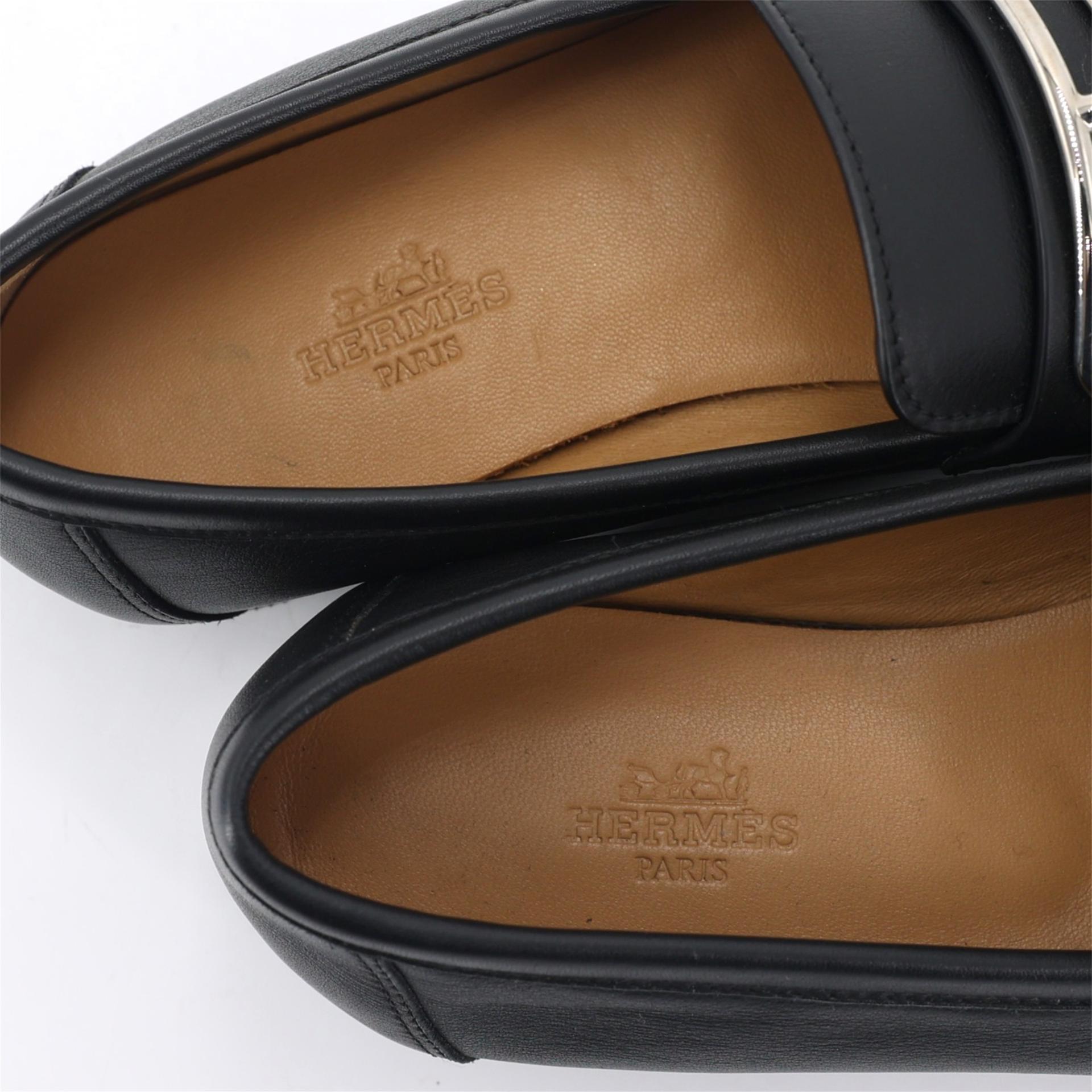 Brand New ( Rank N ) HERMÈS Colette Loafer  Noir (89) Lambskin Palladium hardware - 6