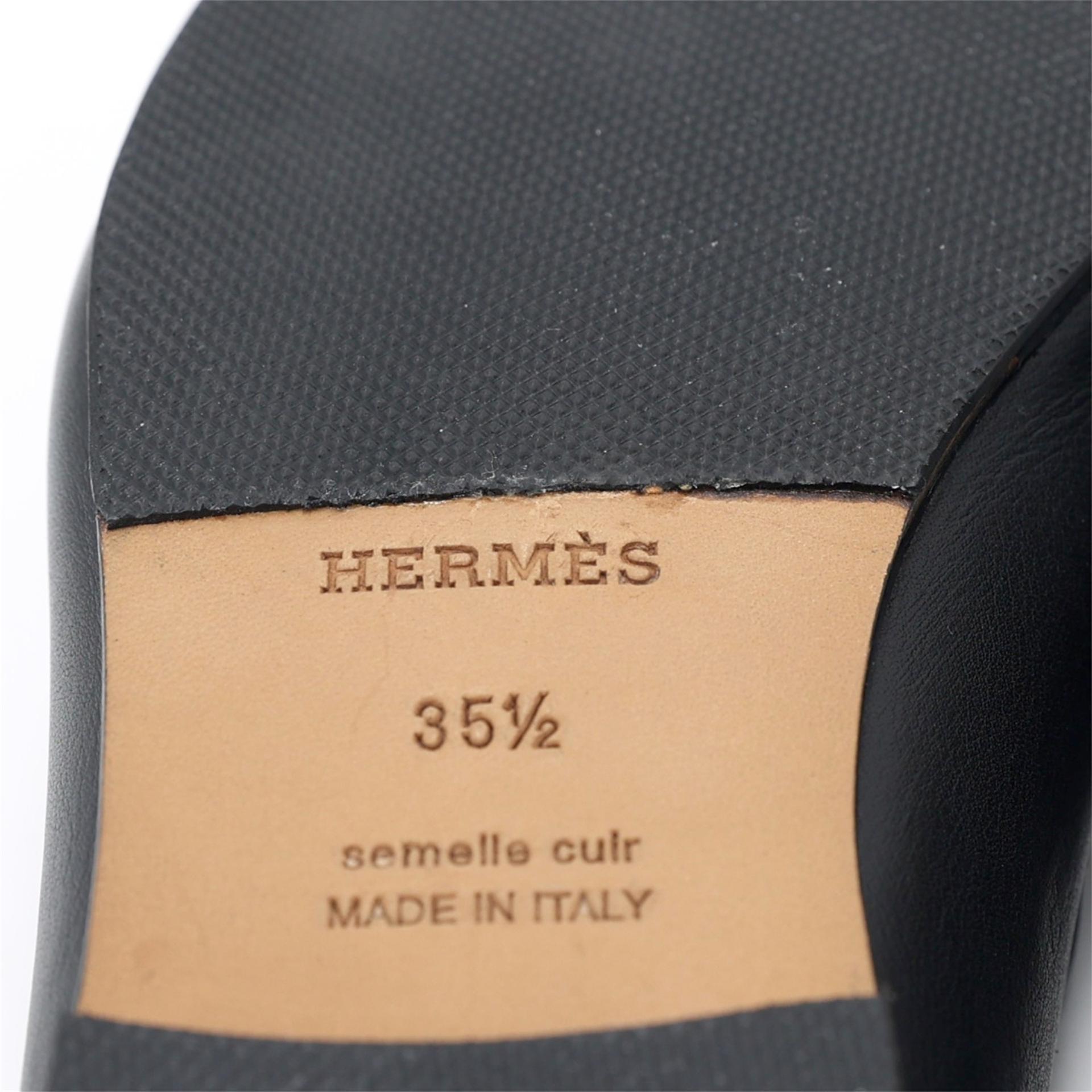 Brand New ( Rank N ) HERMÈS Colette Loafer  Noir (89) Lambskin Palladium hardware - 8