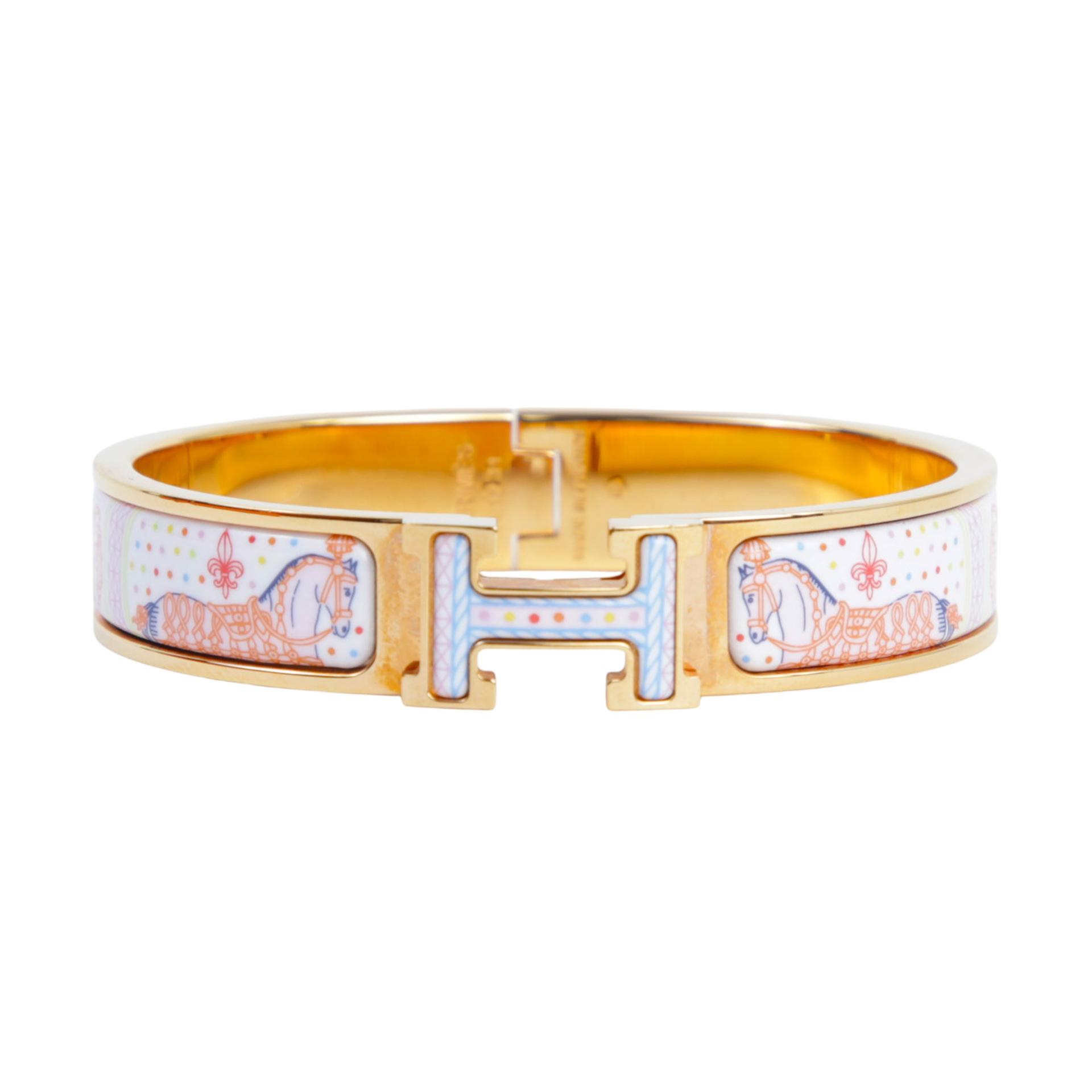 Very Good ( Rank A)  HERMÈS  Clic H PM bracelet Multi-color Enamel Gold hardware - 1