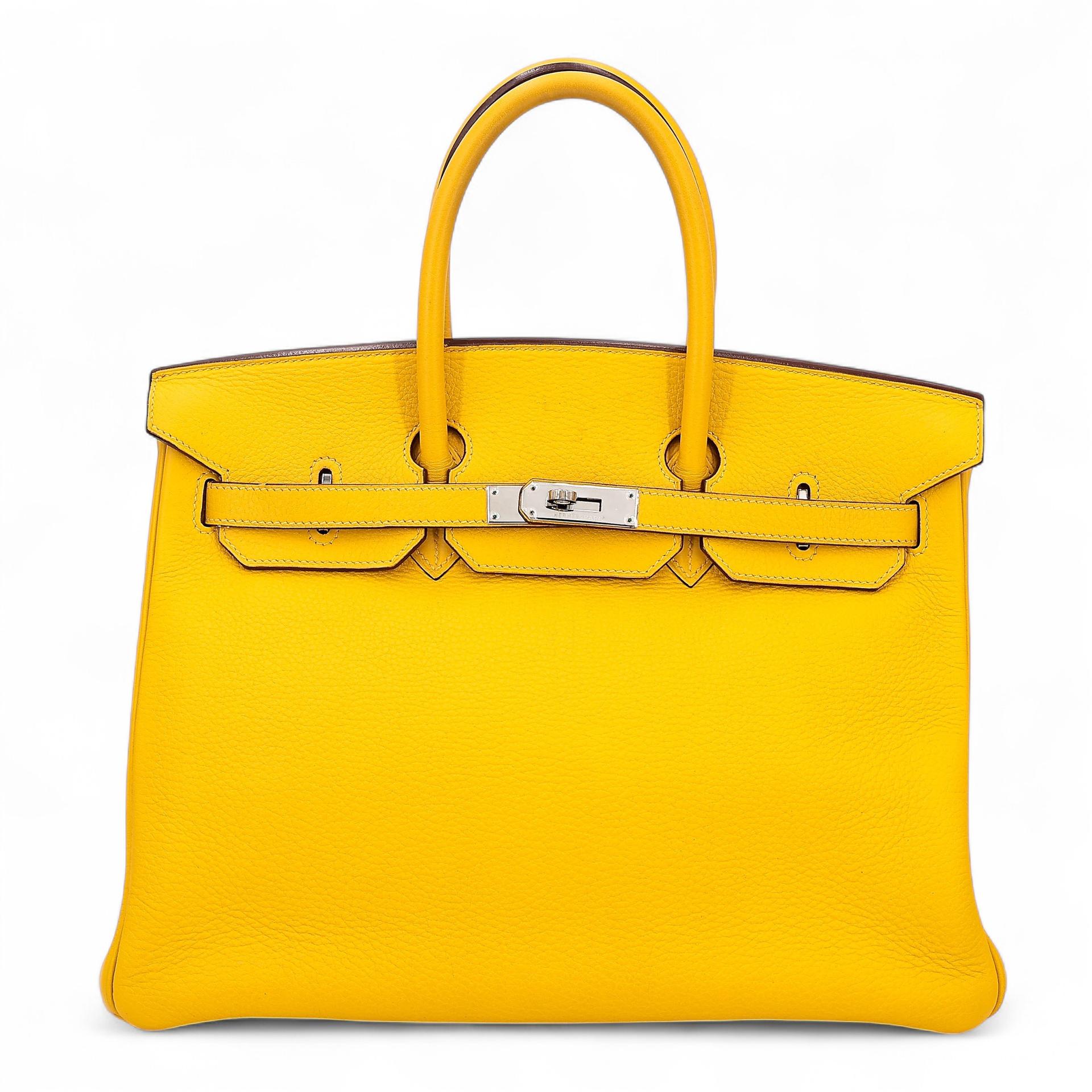 ランク A  HERMÈS エルメス  バーキン35 ジョーヌドール (9V) トリヨン ゴールド金具 □G刻印 - 1