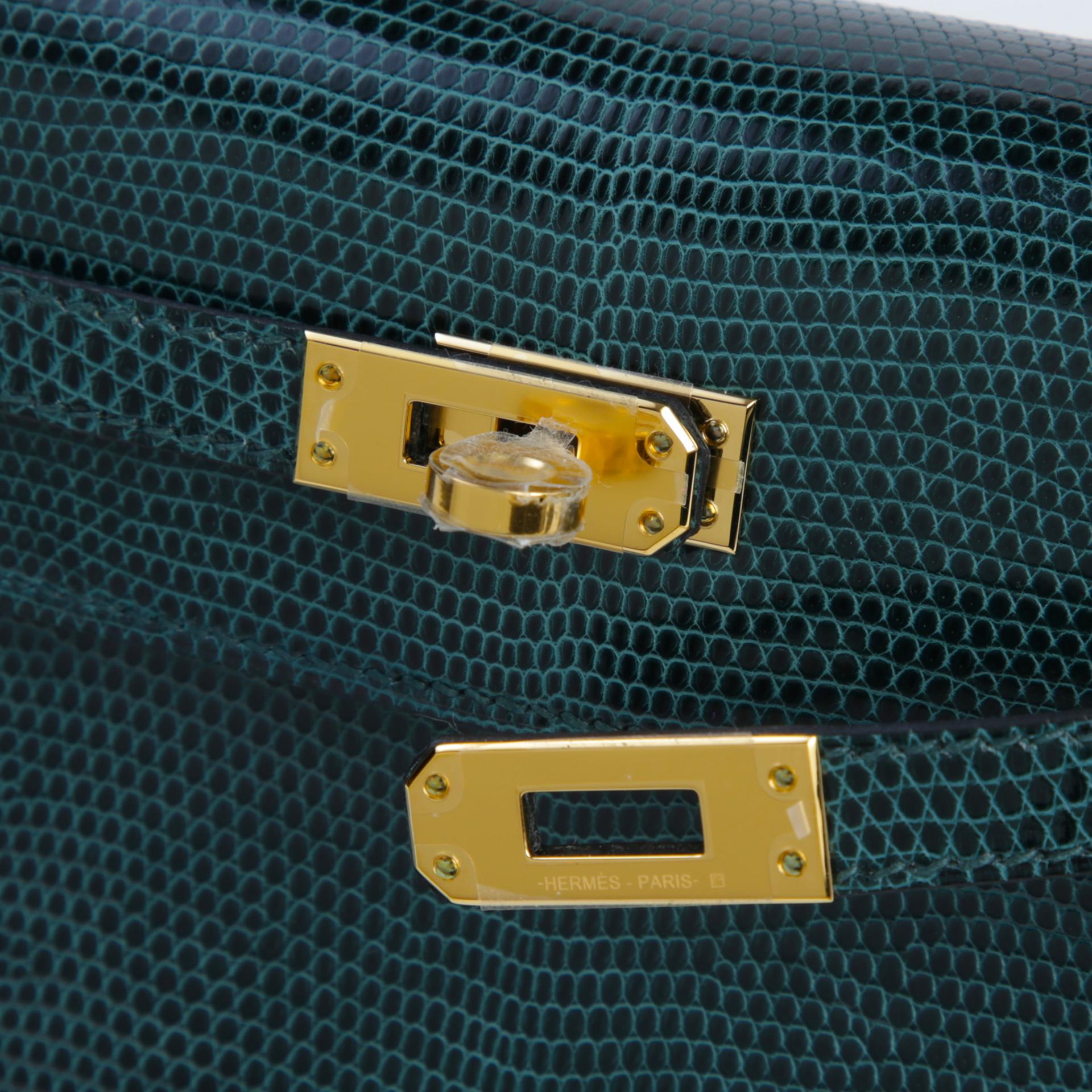 ランク NS 未使用品 HERMÈS エルメス ポシェットケリー ヴェールシプレ (6O) リザード ゴールド金具 U刻印 - 8