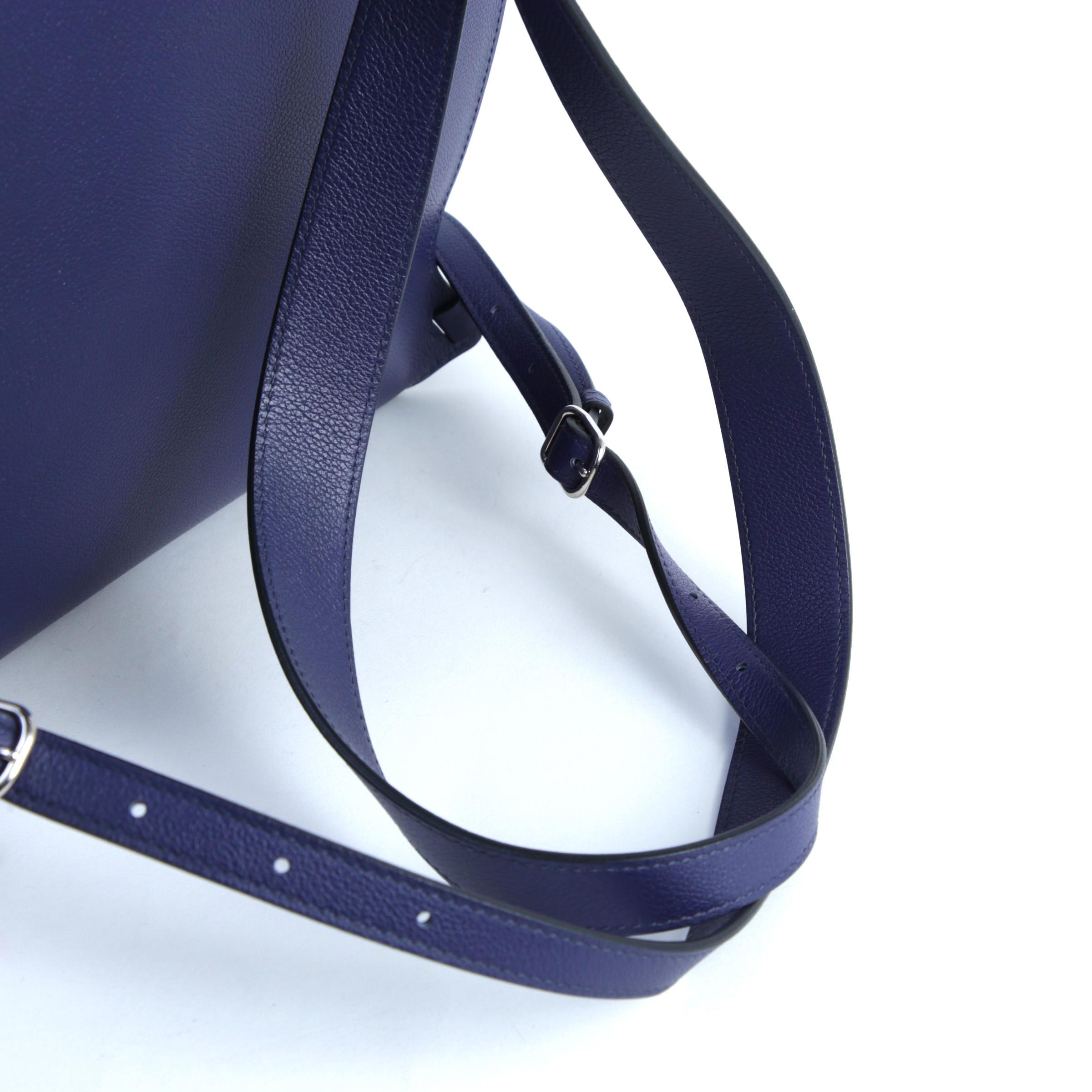 Very Good ( Rank A) HERMÈS Sac A Dos GR24 Bleu Encre (M3) Evergrain Palladium hardware D (2019) - 3