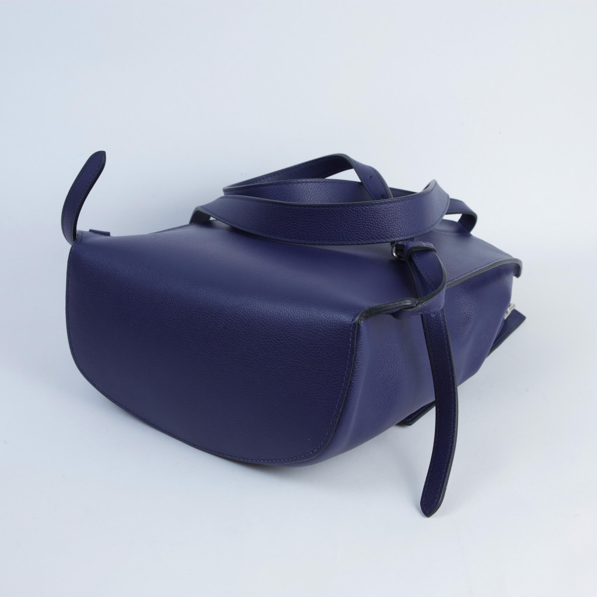 Very Good ( Rank A) HERMÈS Sac A Dos GR24 Bleu Encre (M3) Evergrain Palladium hardware D (2019) - 6