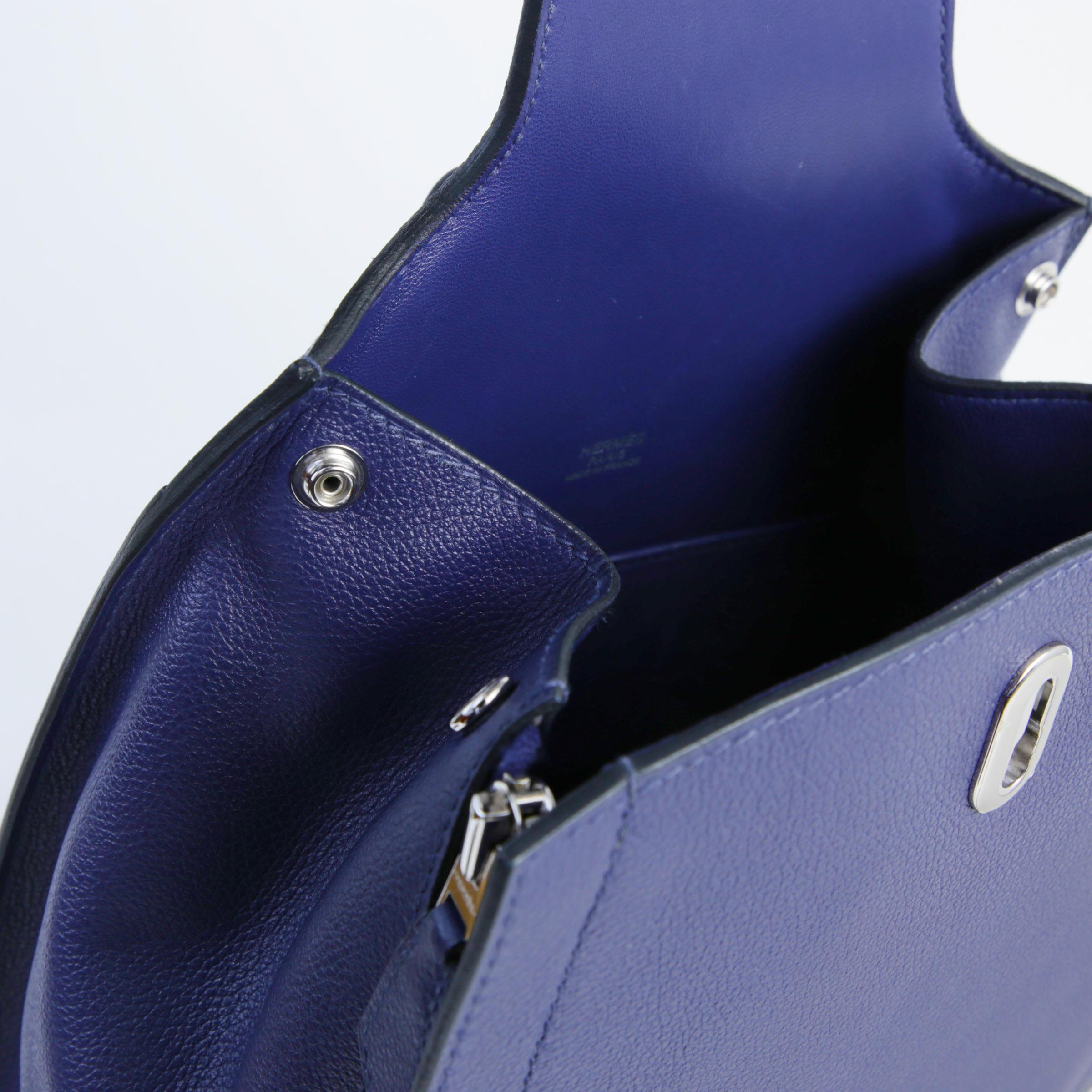 Very Good ( Rank A) HERMÈS Sac A Dos GR24 Bleu Encre (M3) Evergrain Palladium hardware D (2019) - 9