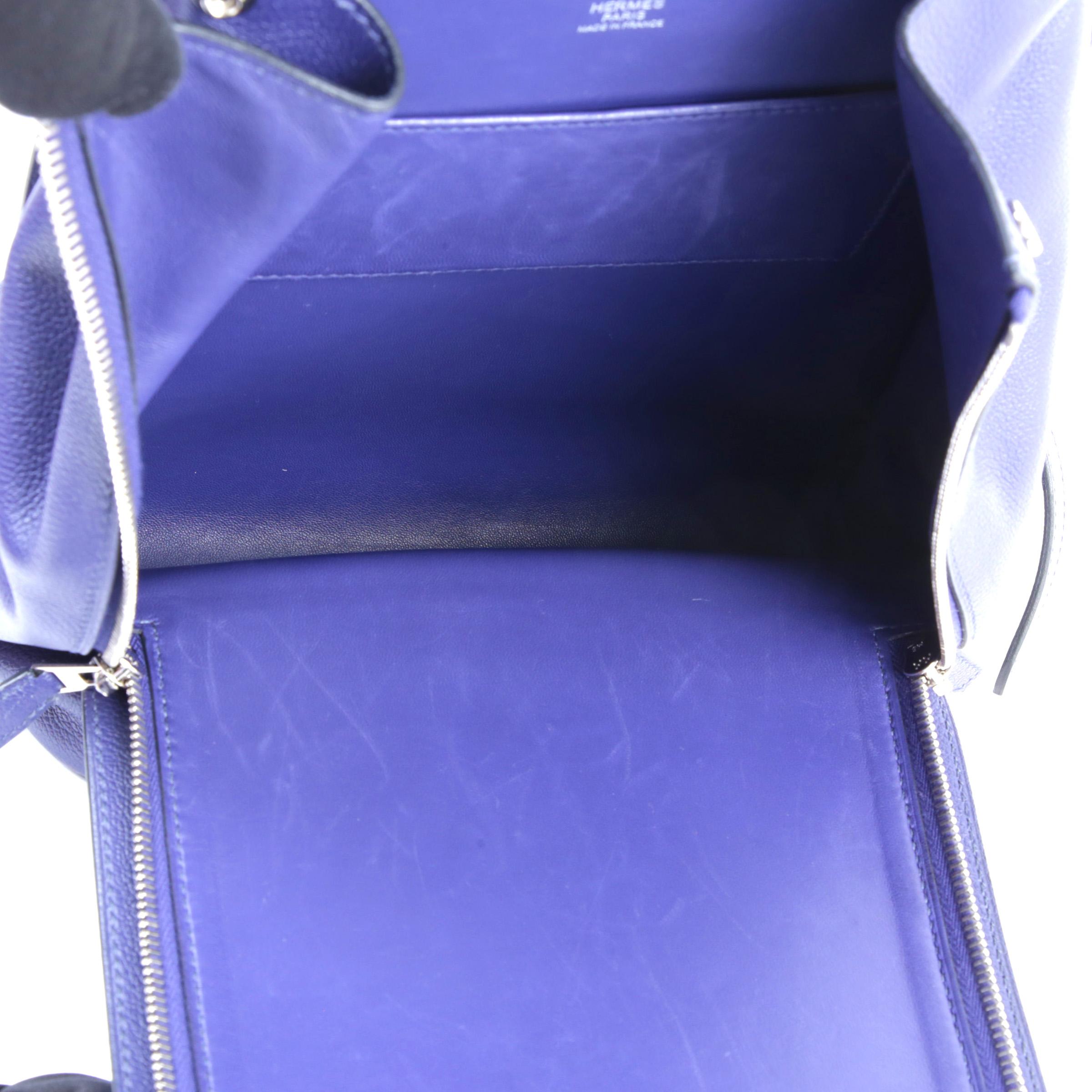 Very Good ( Rank A) HERMÈS Sac A Dos GR24 Bleu Encre (M3) Evergrain Palladium hardware D (2019) - 11
