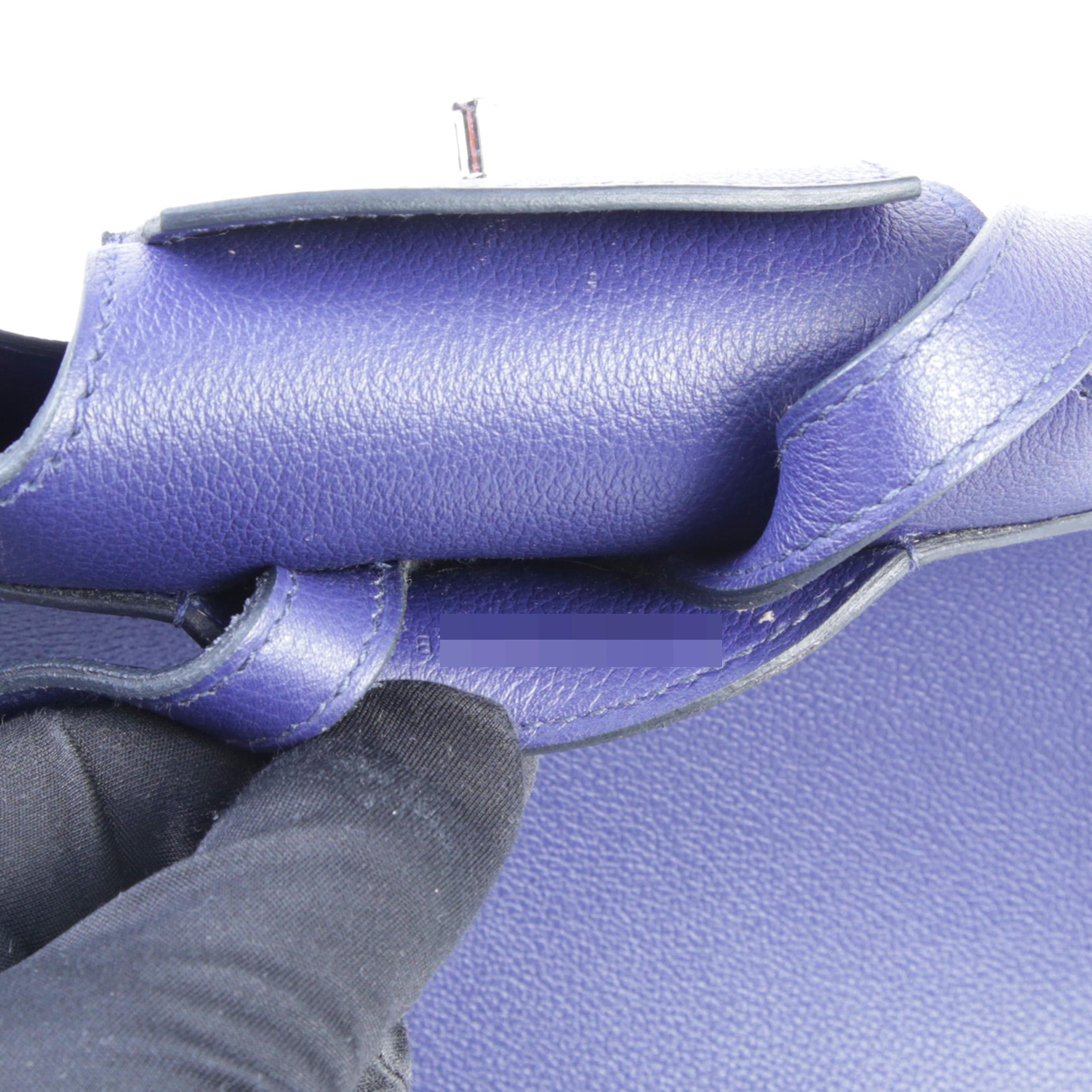 Very Good ( Rank A) HERMÈS Sac A Dos GR24 Bleu Encre (M3) Evergrain Palladium hardware D (2019) - 12