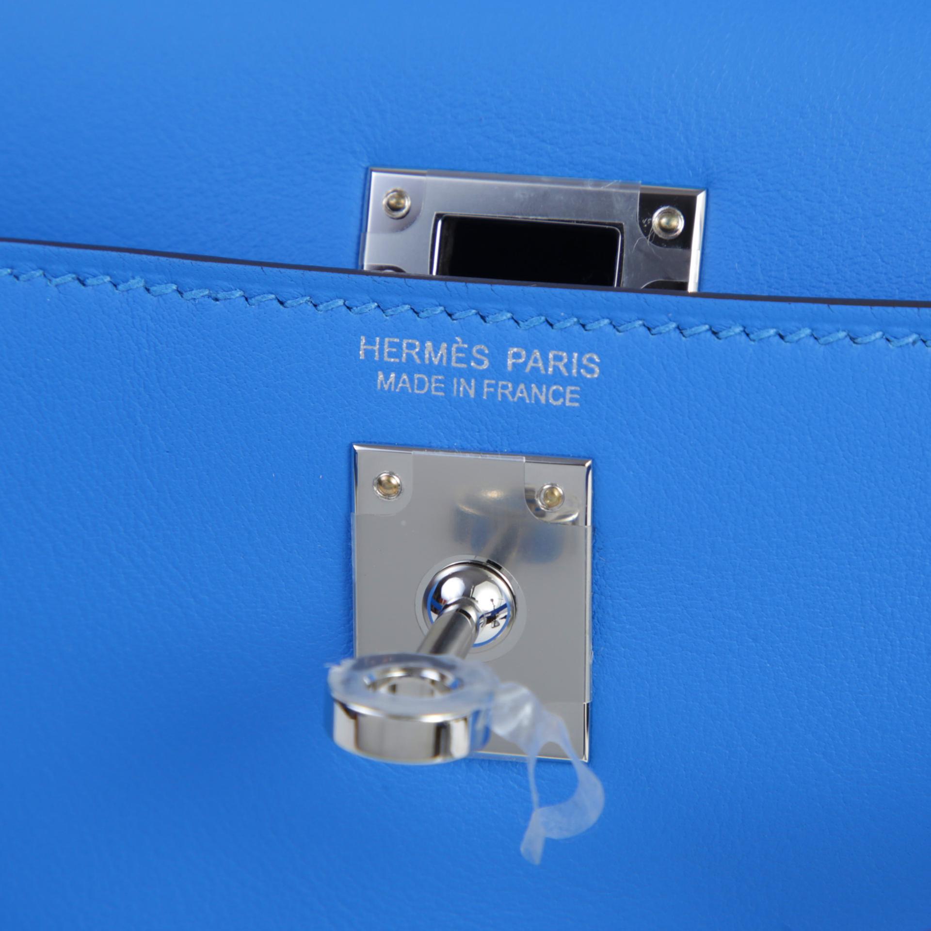 Brand New ( Rank N ) HERMÈS Kelly Danse Bleu Hydra (T7) Swift Palladium hardware K (2025) - 8
