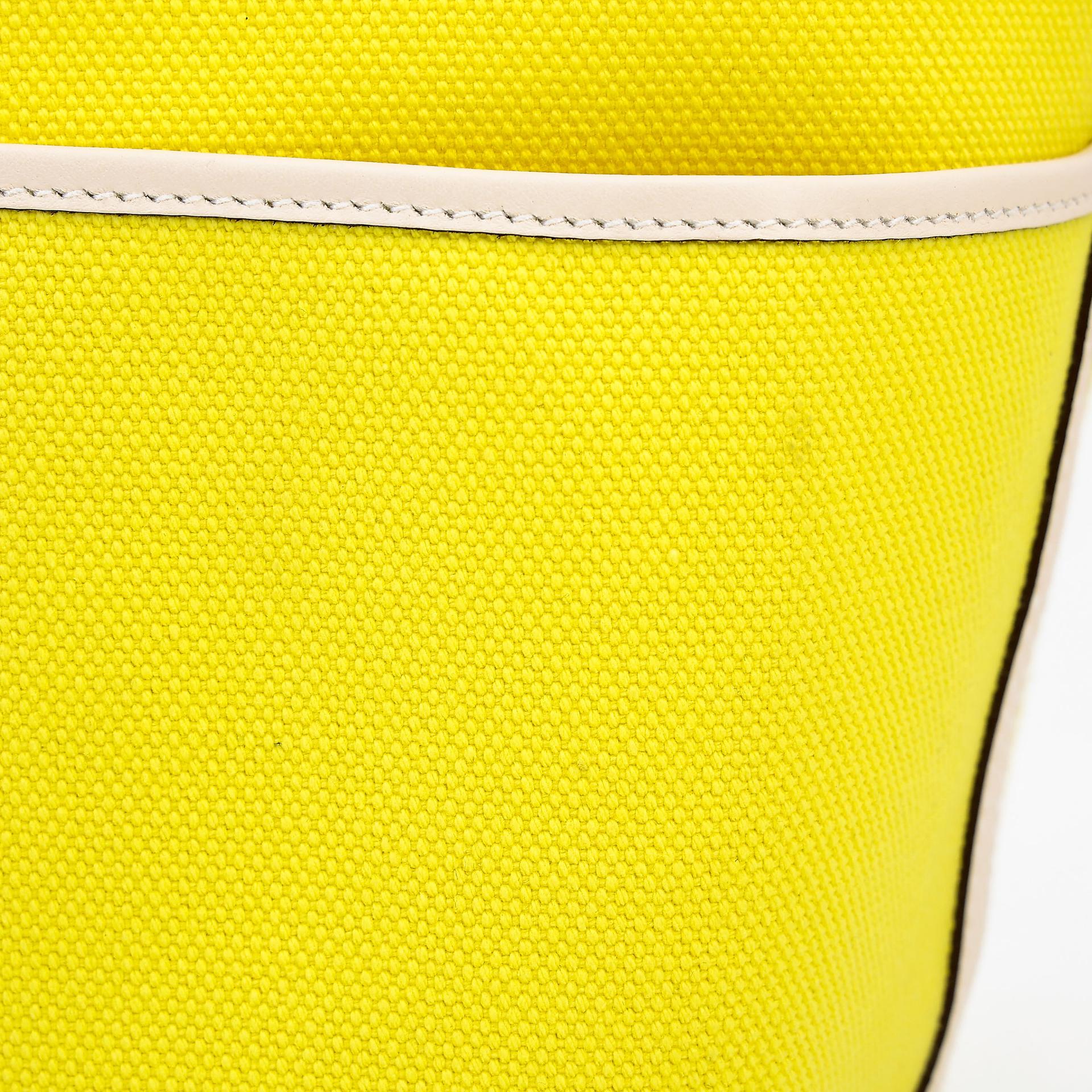 未使用保存品 HERMÈS 愛馬仕 限量收藏款 Picotin 菜籃子 PM 18 Cargo 9N 糖果黃 Jaune Citron I2 奶油白 Nata Swift牛皮 帆布 銀扣 U刻 2022年 - 8