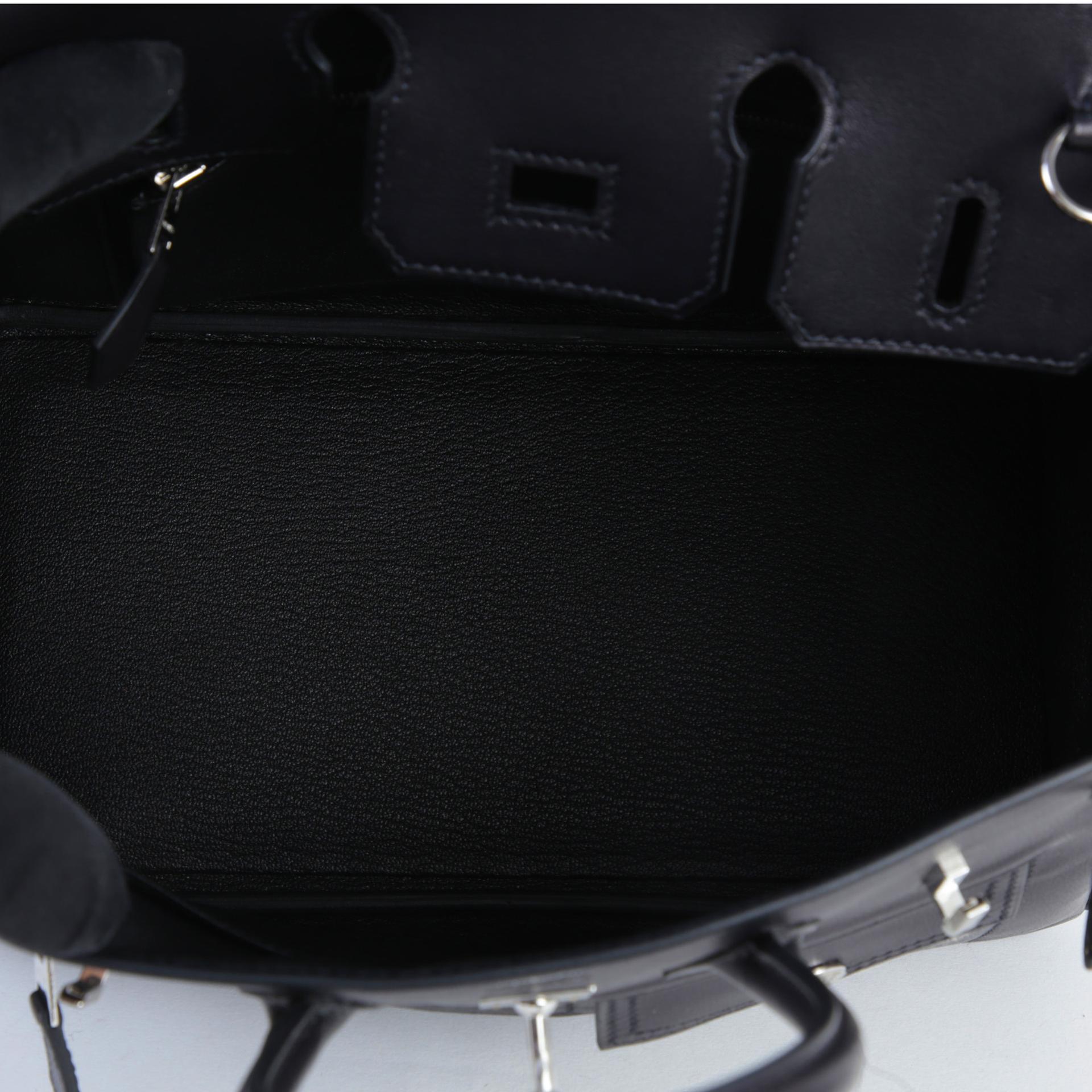 Brand New ( Rank N ) HERMÈS Limited Edition Birkin 25 Rock Noir (89) Volupto calfskin Palladium hardware W (2024) - 11