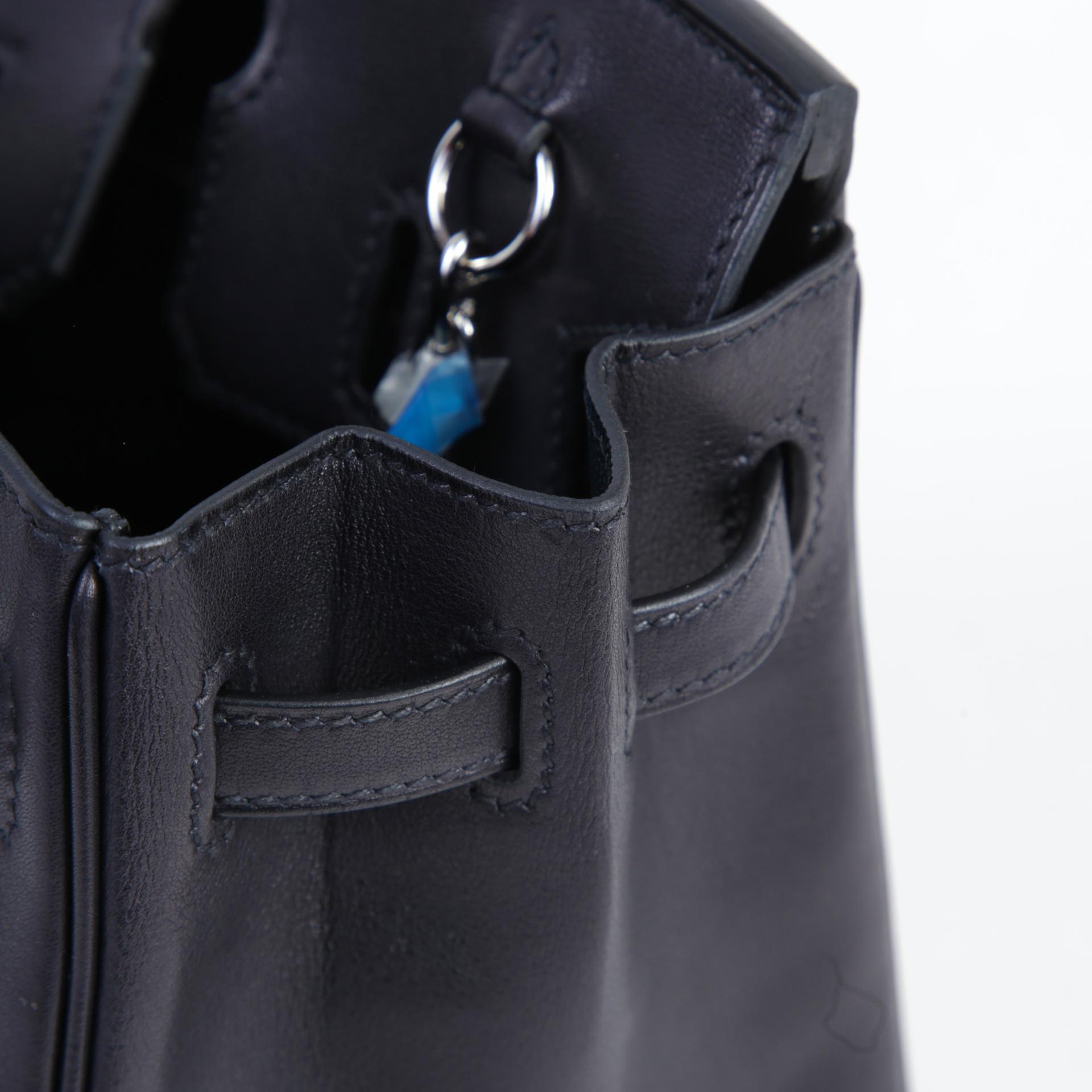 Brand New ( Rank N ) HERMÈS Limited Edition Birkin 25 Rock Noir (89) Volupto calfskin Palladium hardware W (2024) - 13